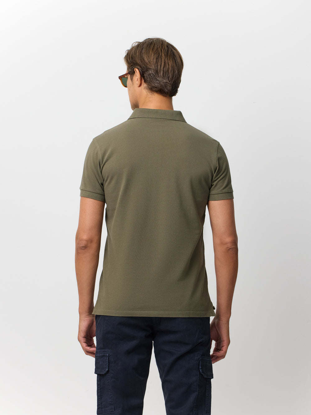 Polo clasico liso verde oscuro