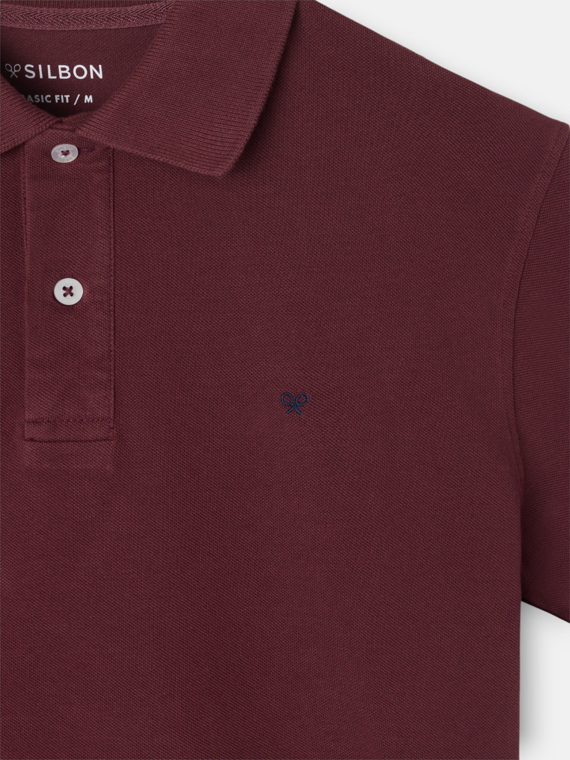 Polo clasico liso burdeos