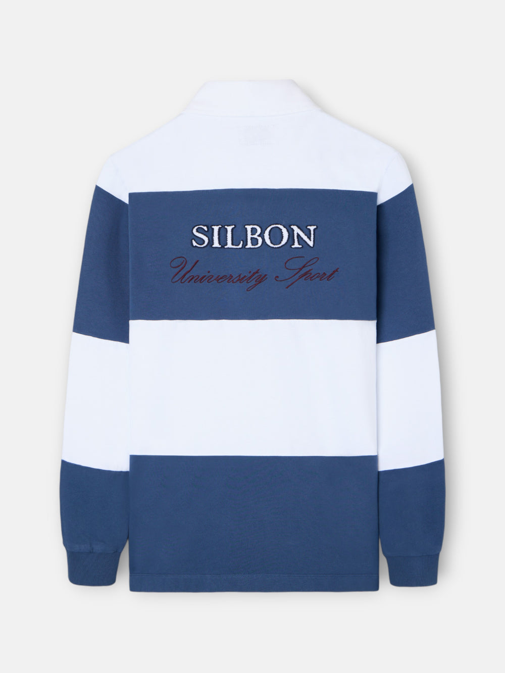 Classic blue striped rugby polo shirt