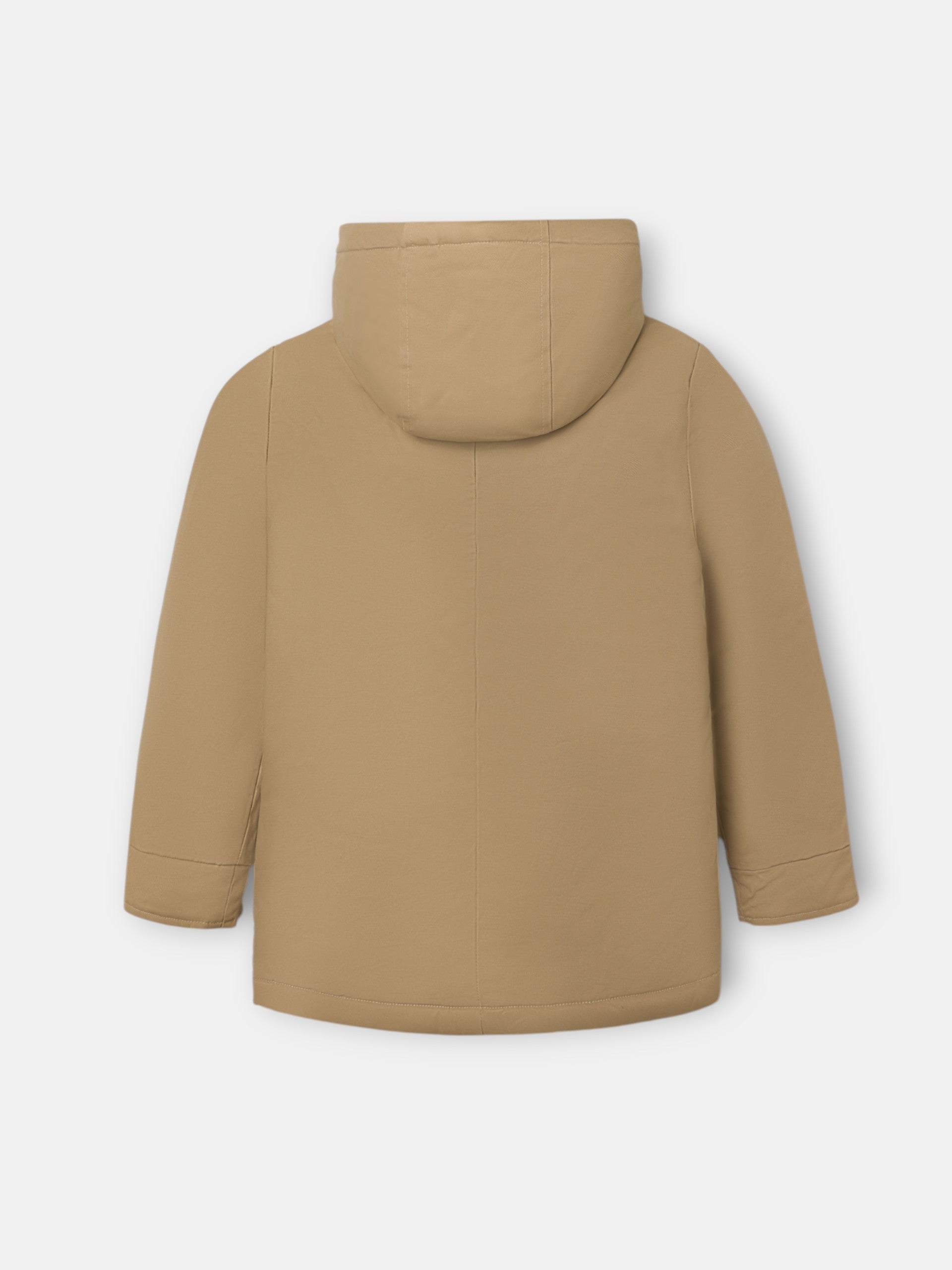 Abrigo kids capucha bolsillos beige medio