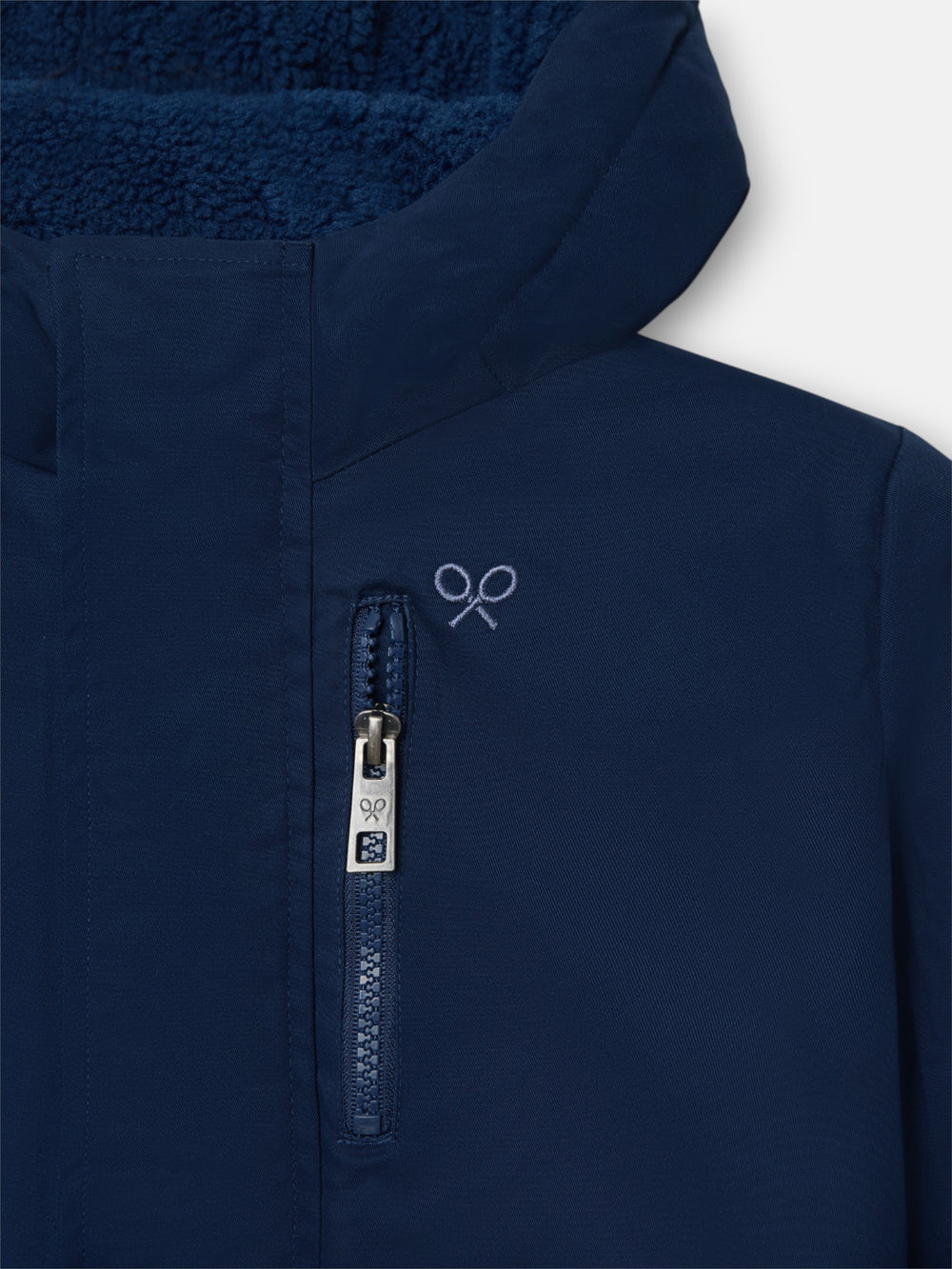 Abrigo kids capucha bolsillos azul marino