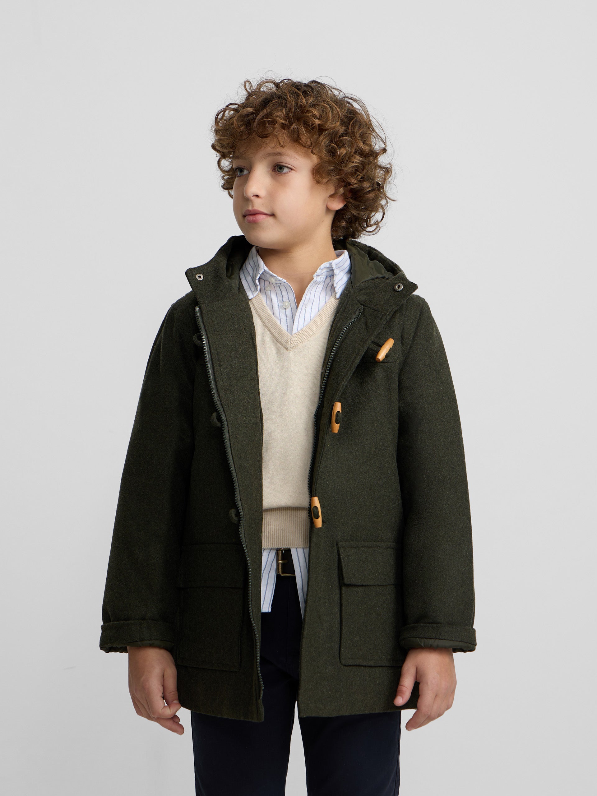 Abrigo kids clasico verde