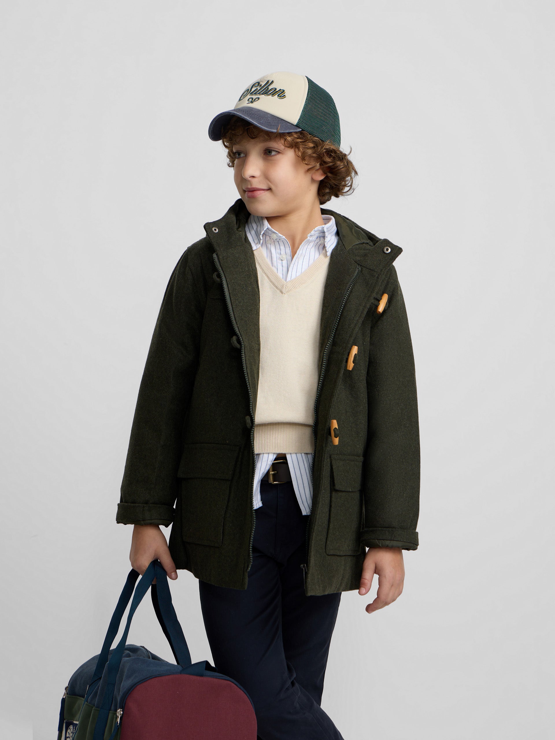 Abrigo kids clasico verde