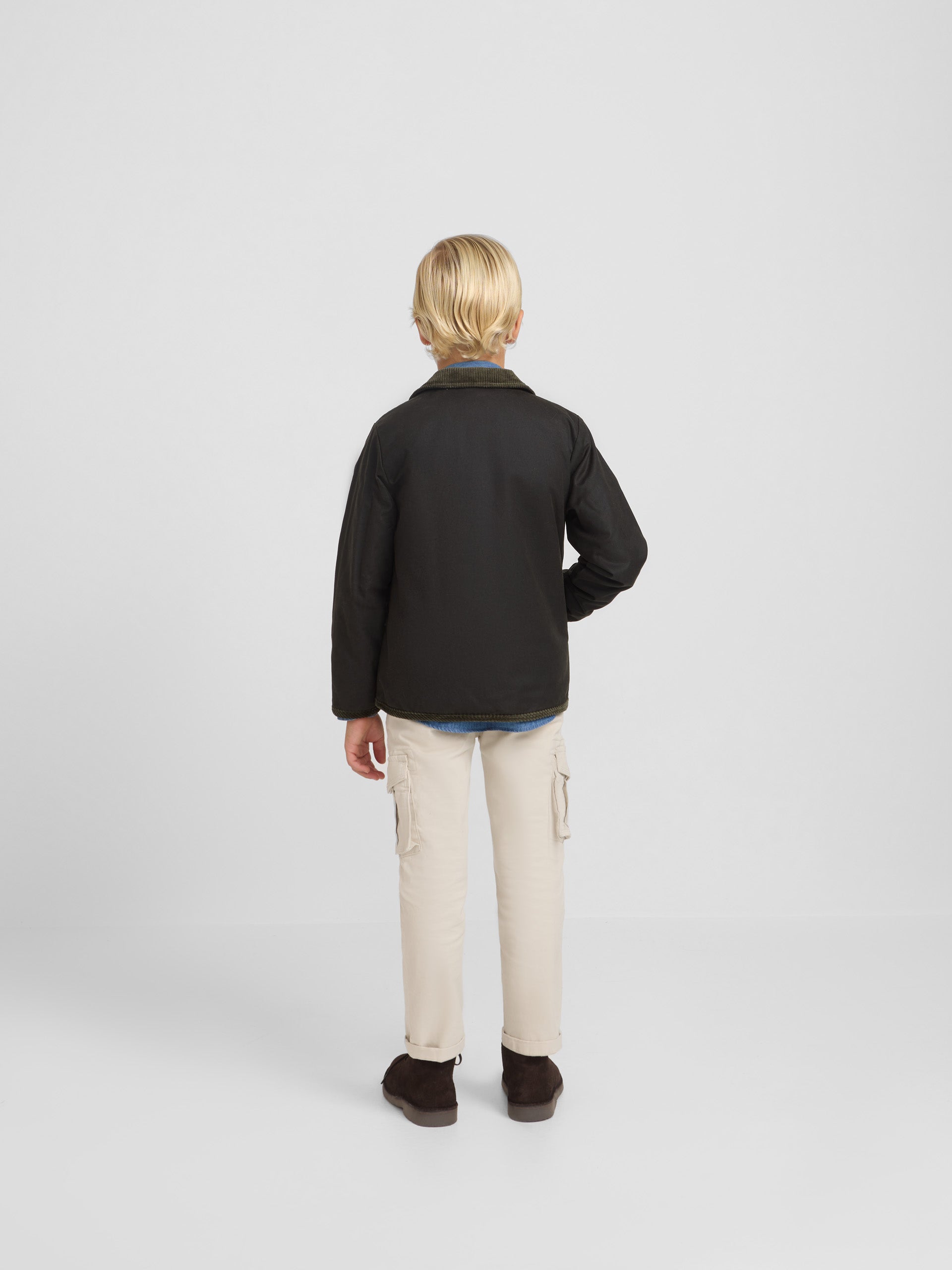 Casaco encerado verde para crianças