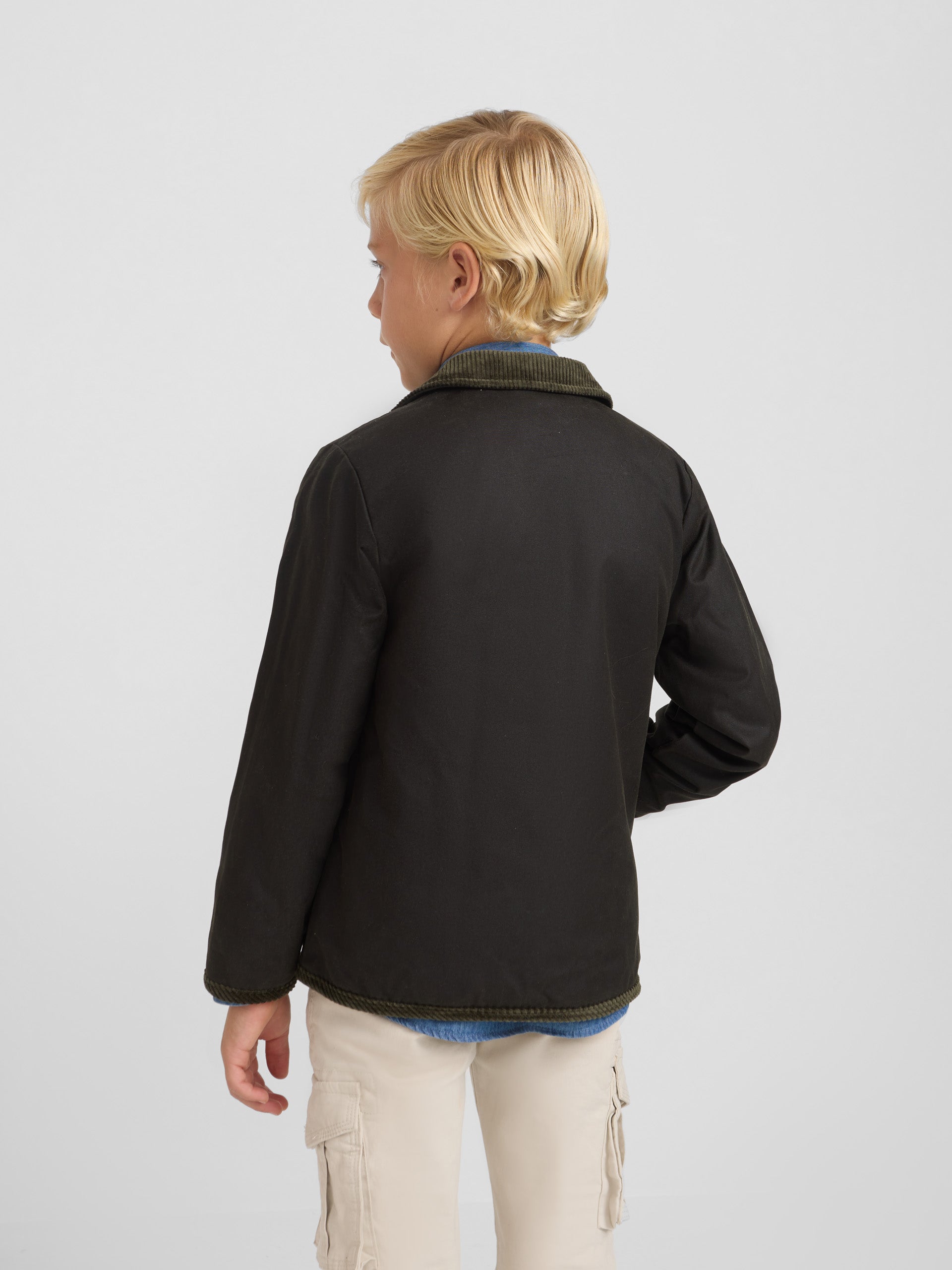 Casaco encerado verde para crianças