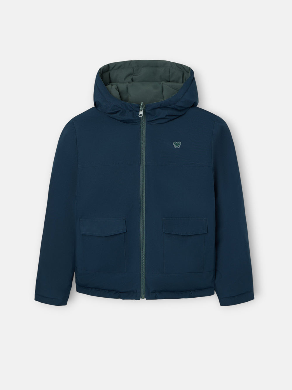 Abrigo kids reversible marino verde