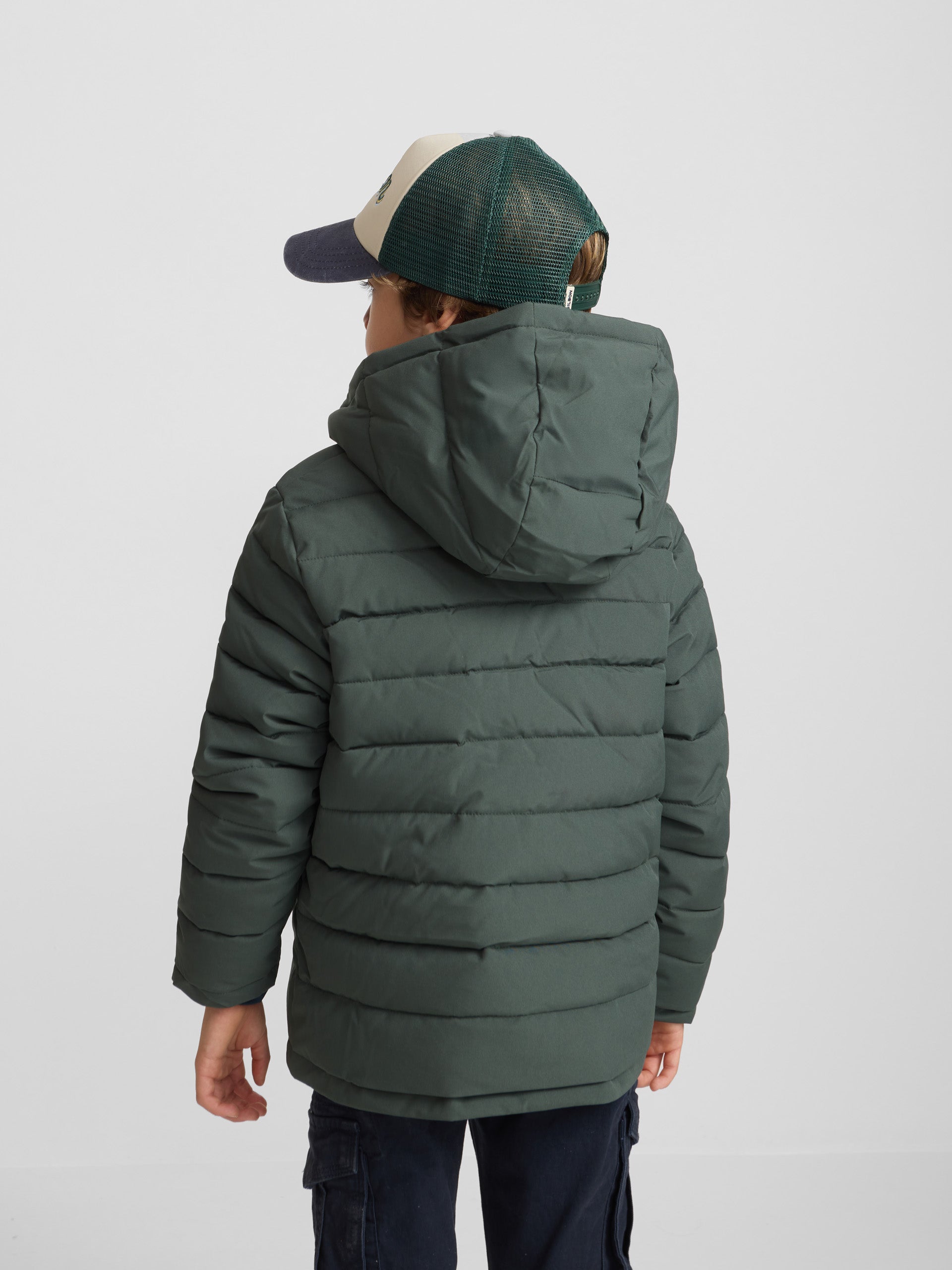 Abrigo kids reversible marino verde