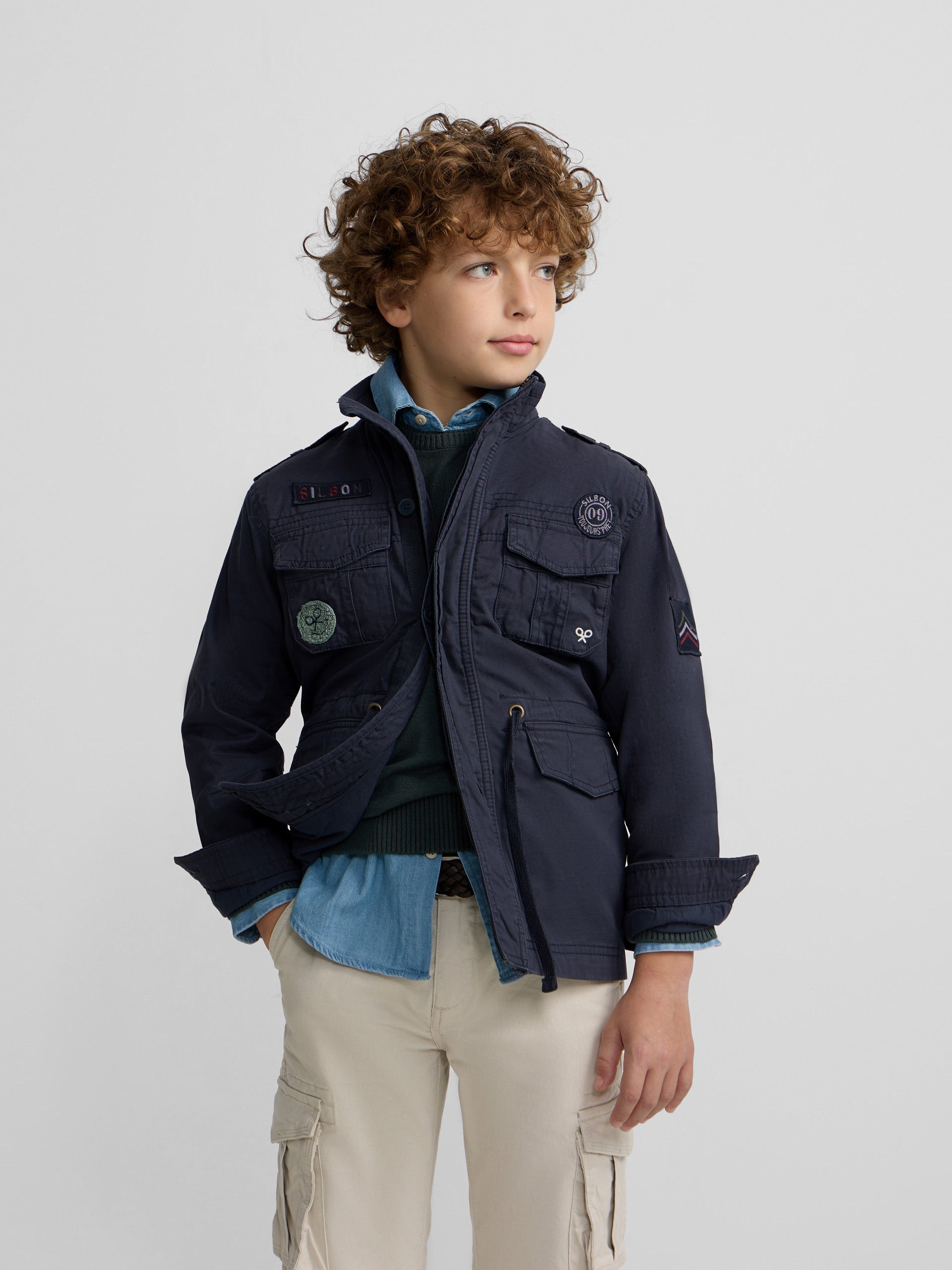 Casaco kids military azul-marinho