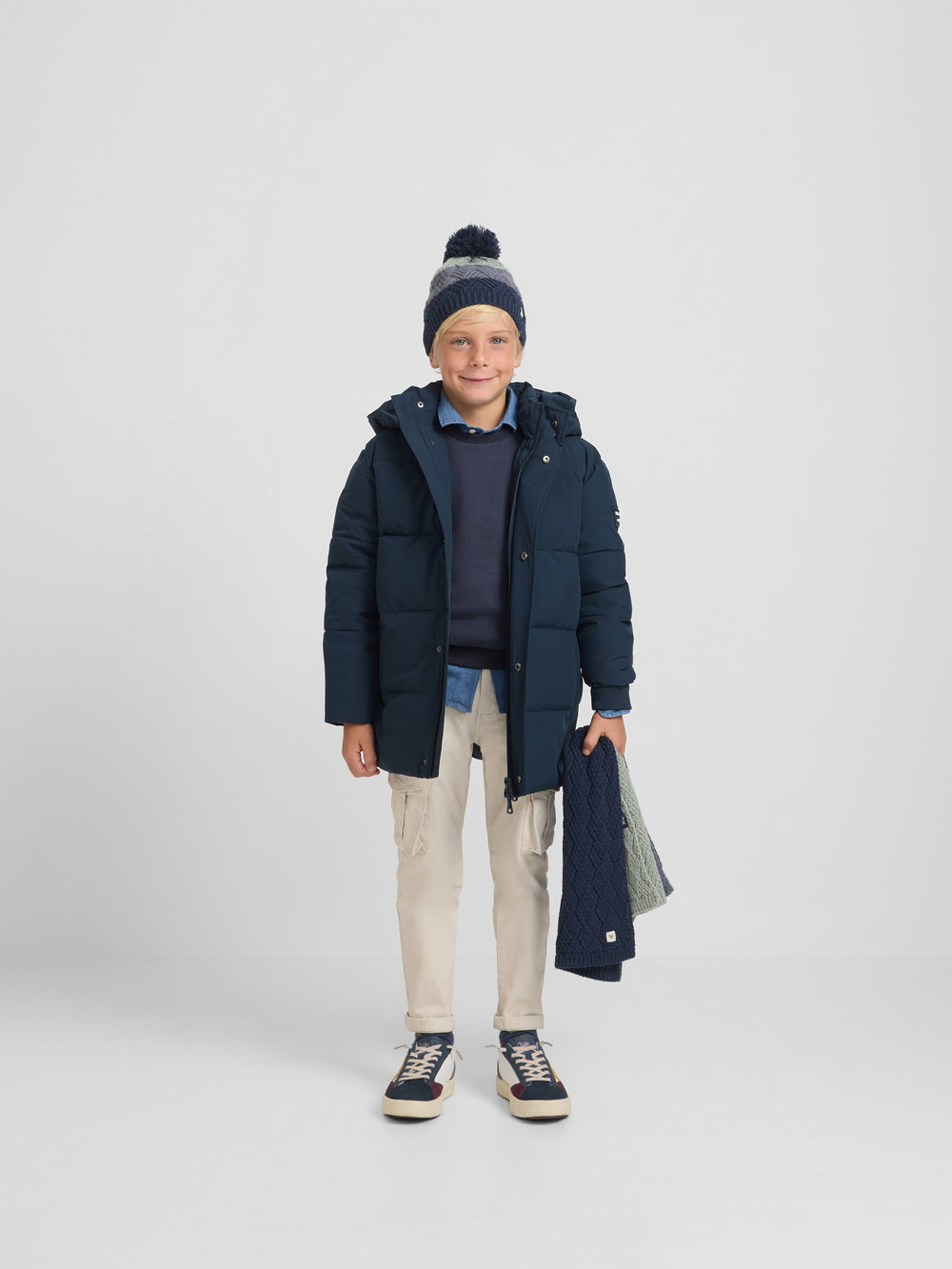 Abrigo largo acolchado kids azul marino