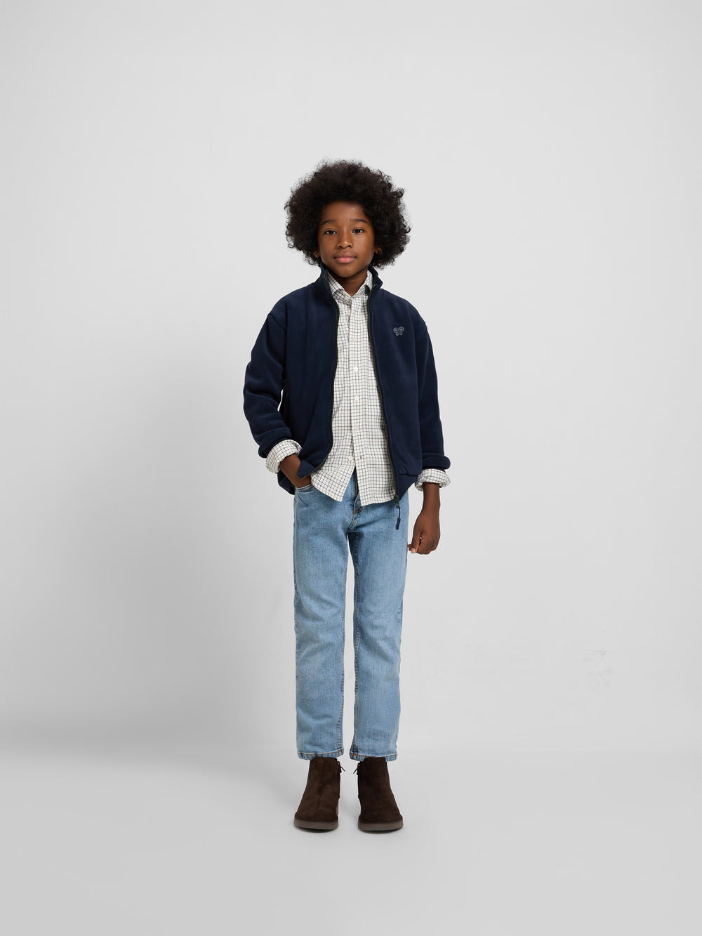 Polar liso para crianças azul-marinho