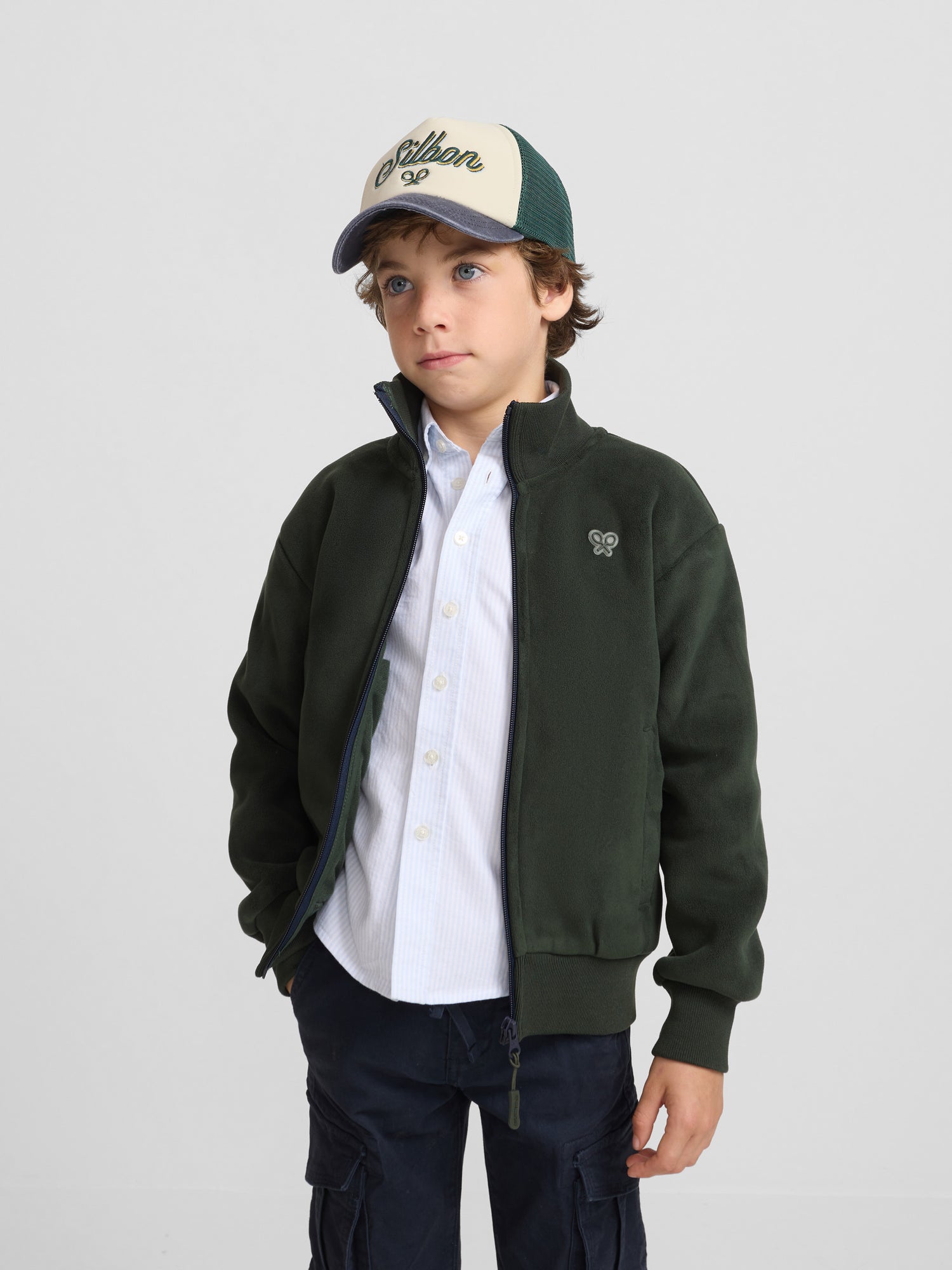 Polaire enfant verte unie