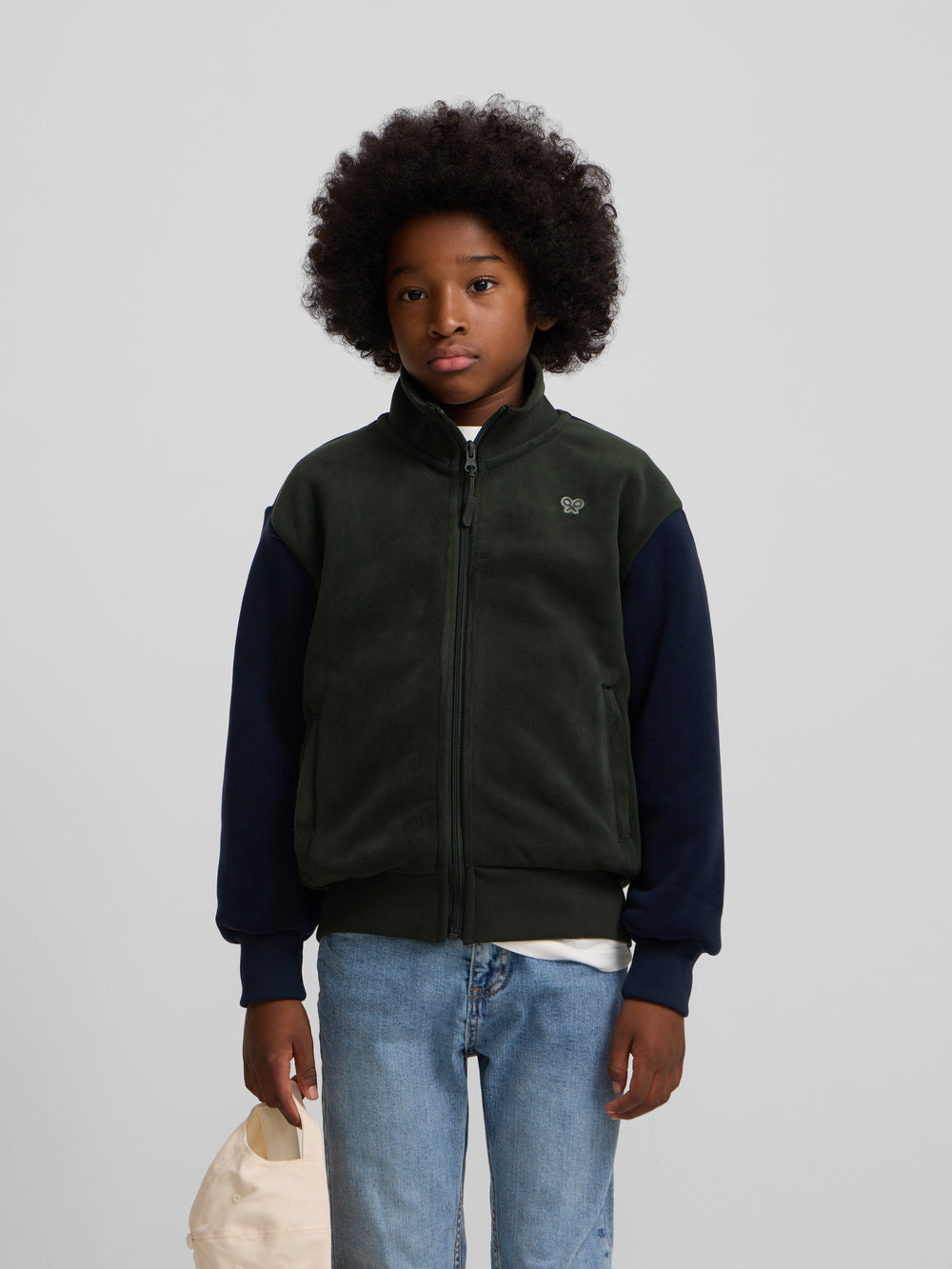 Forro polar fantasía kids mangas verdes