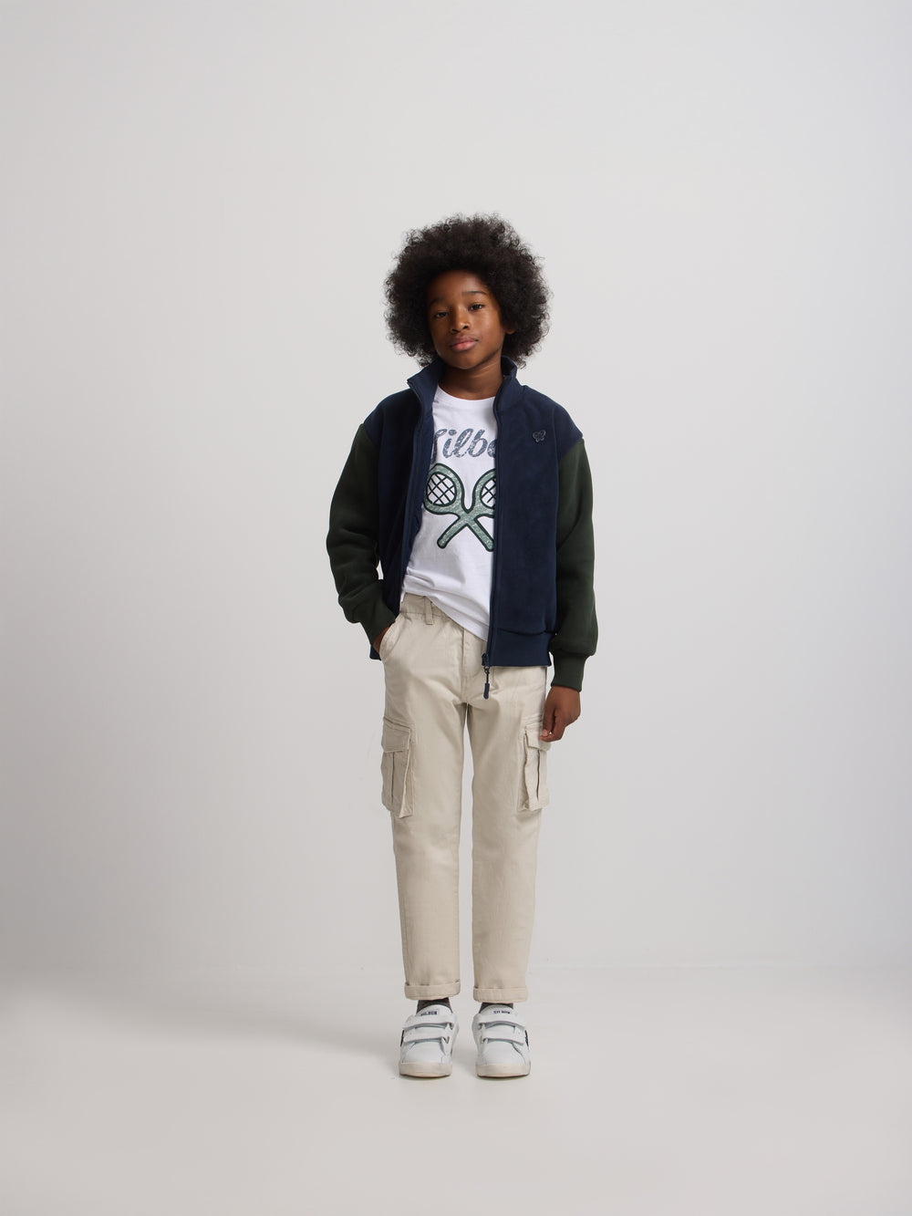 Forro polar fantasía kids mangas azul marino