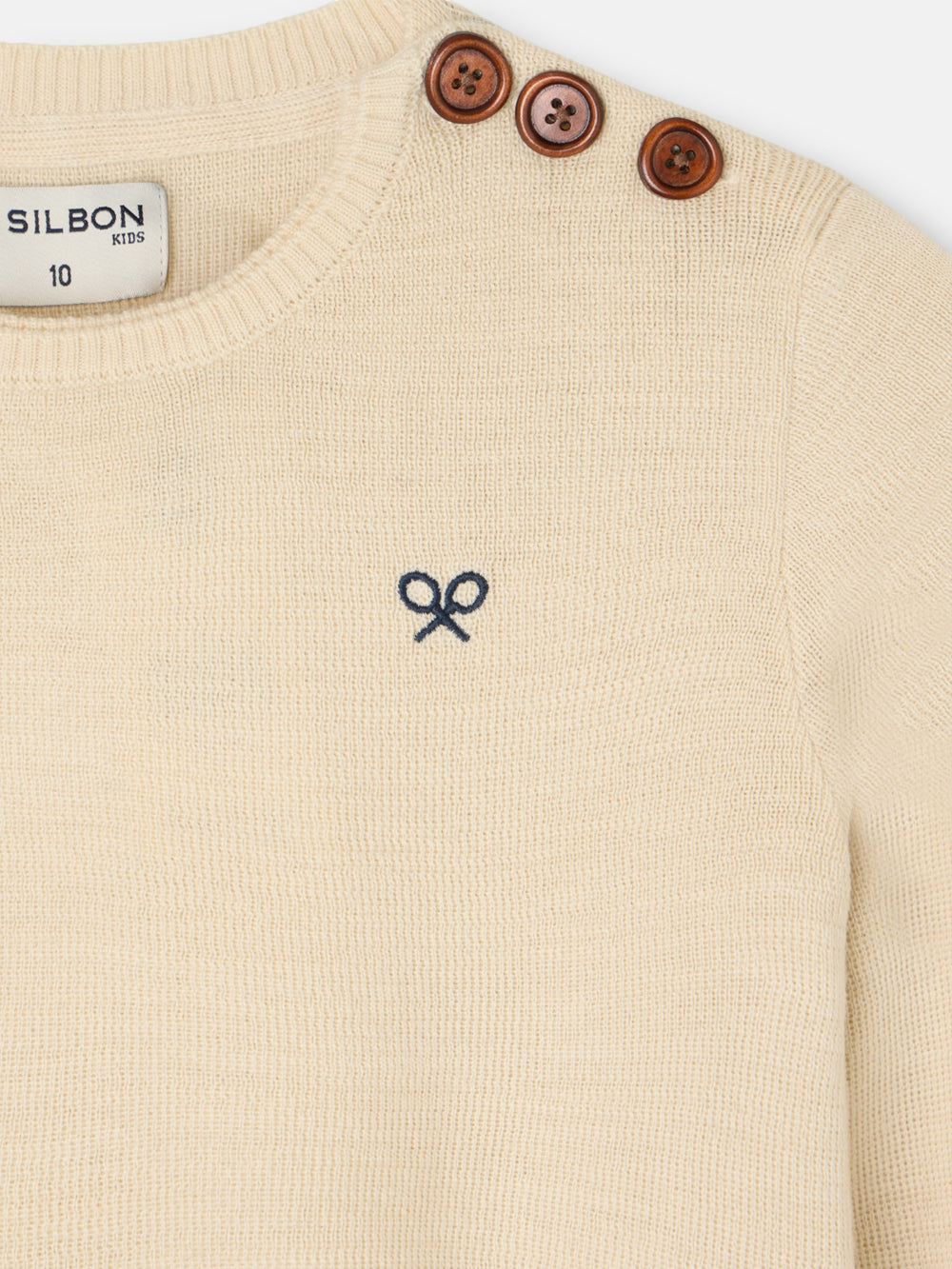 Camisola lisa para crianças com botões bege