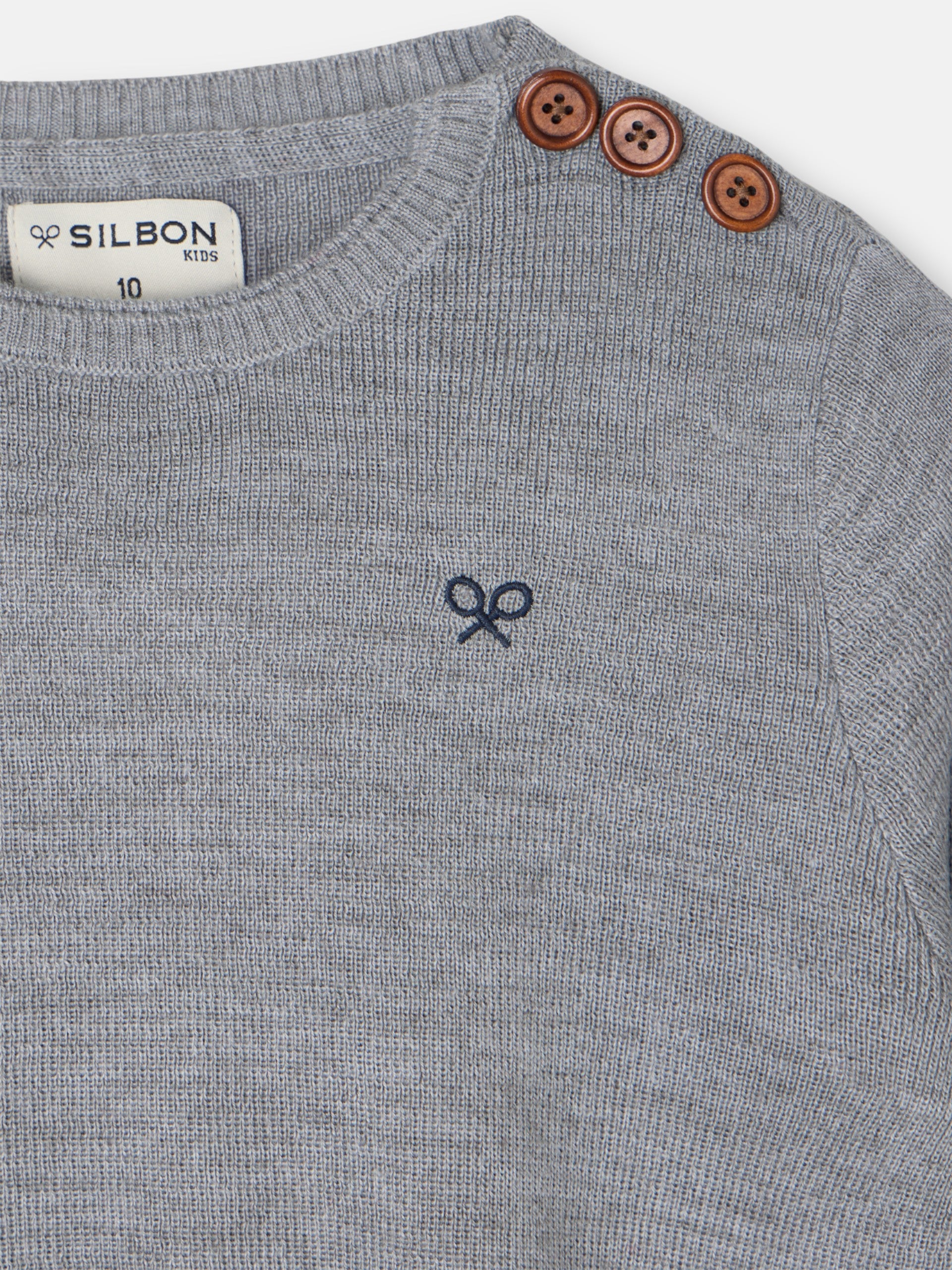 Camisola lisa para crianças com botões cinzenta