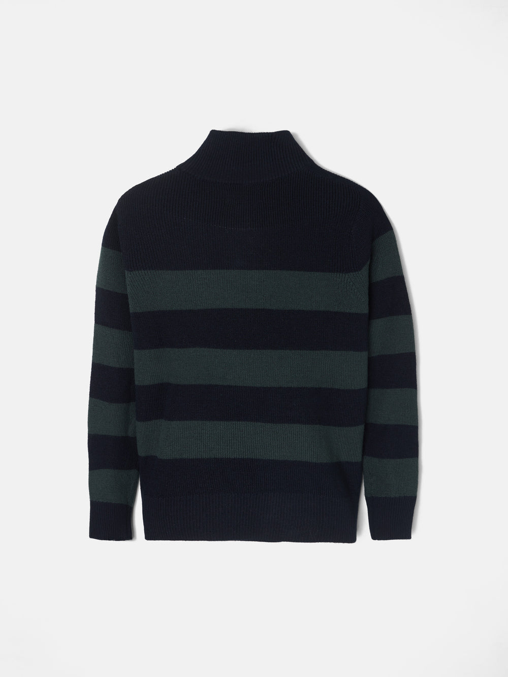 Camisola de criança às riscas com fecho de meio comprimento verde