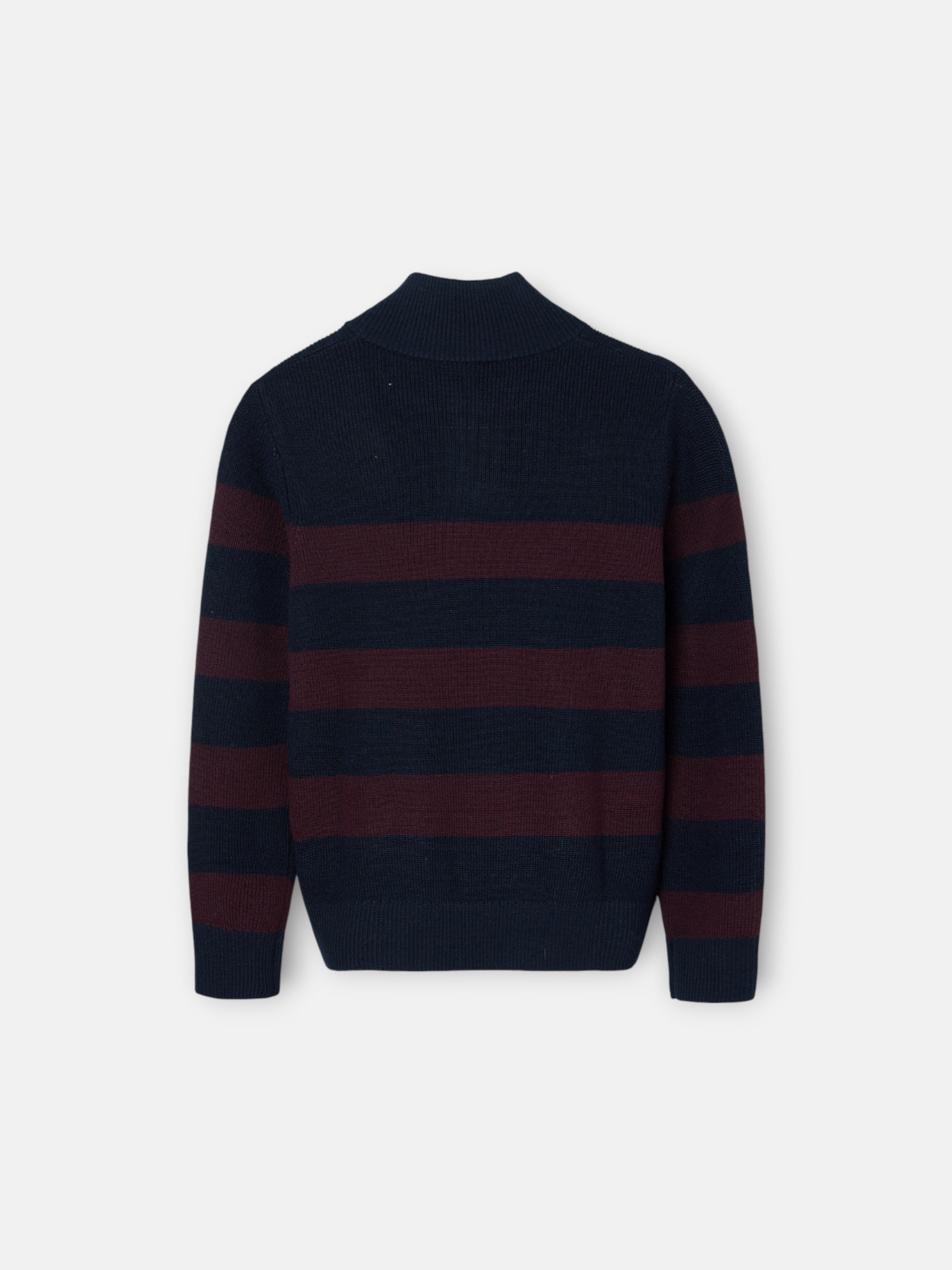 Camisola criança riscas fecho meia bordeaux