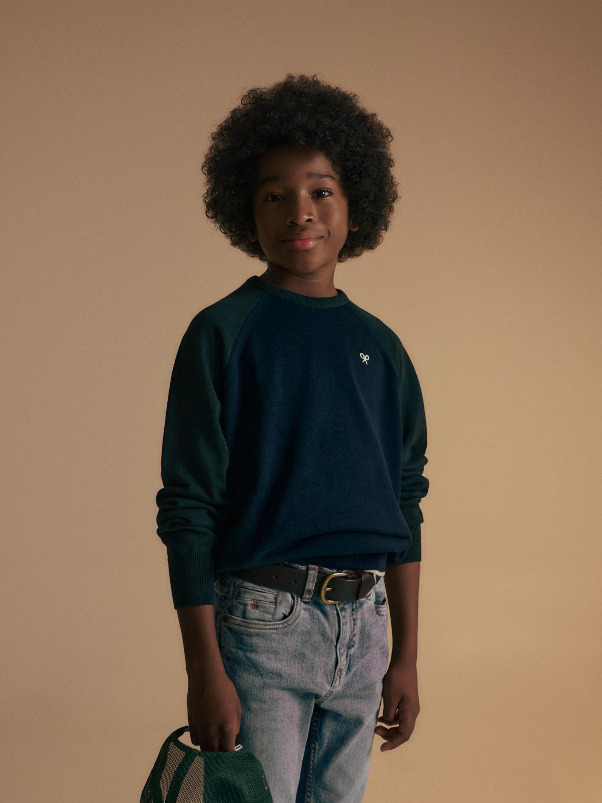 Camisola de criança de mangas verdes