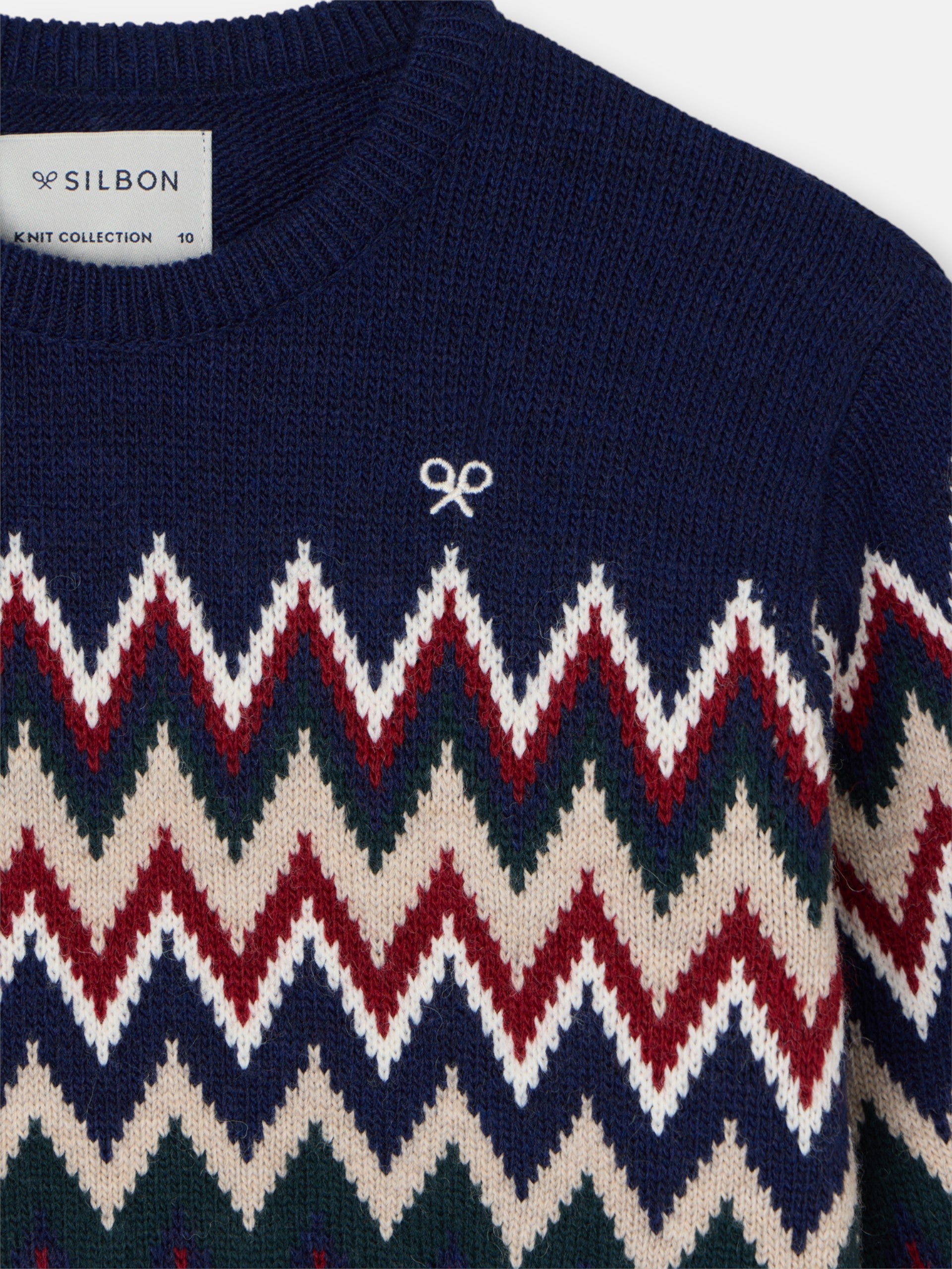 Camisola de criança jacquard bege