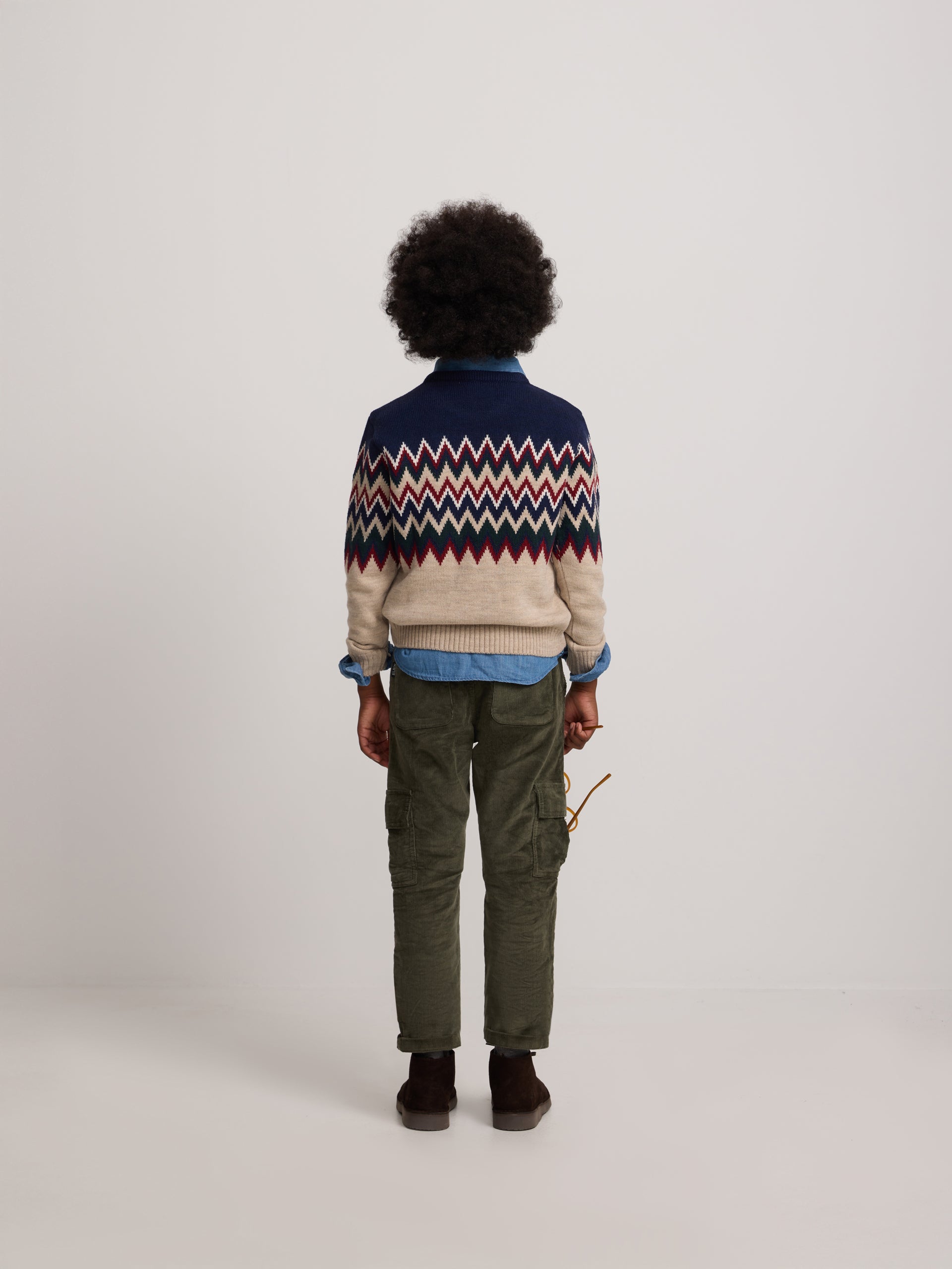 Camisola de criança jacquard bege