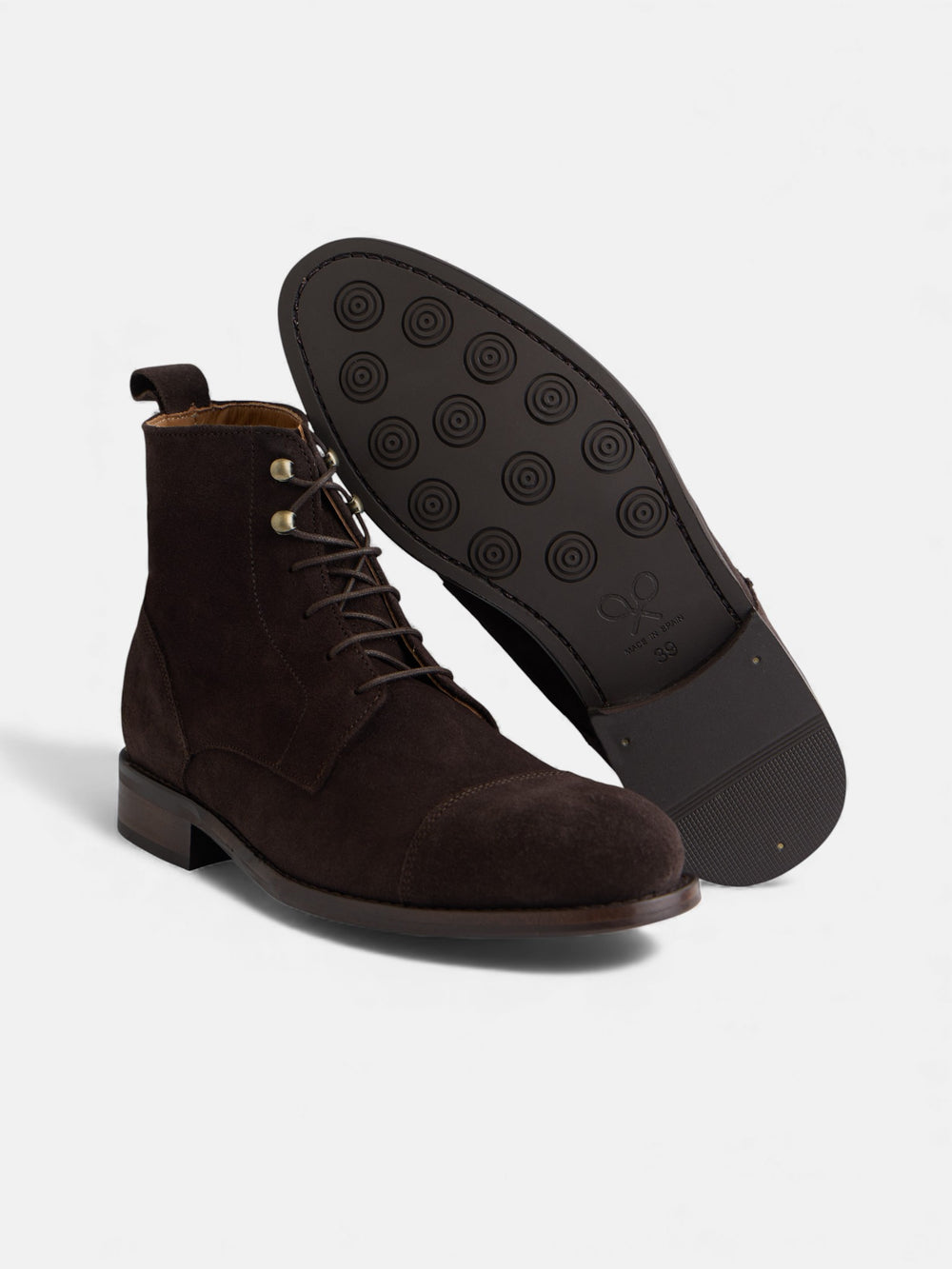 Bota alta serraje marron