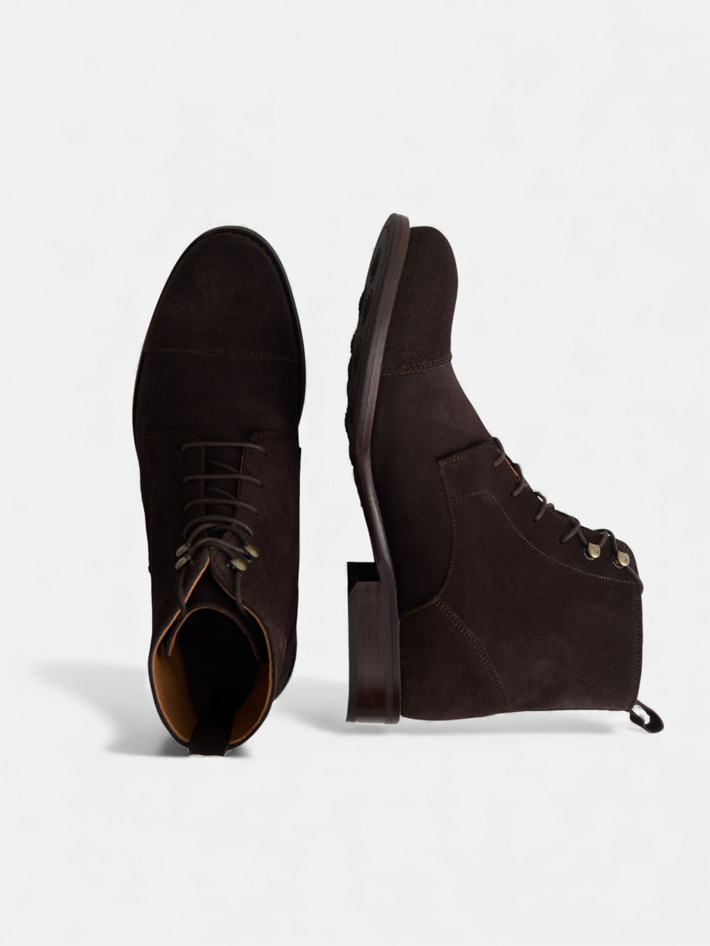 Bota alta serraje marron