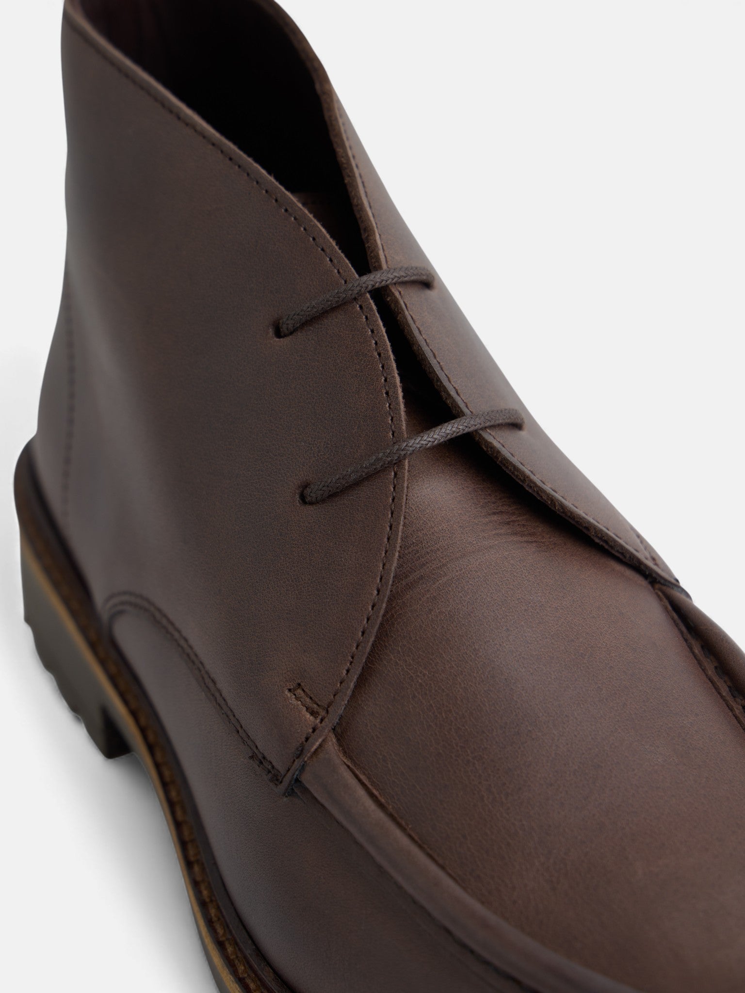 Brown leather sport boot