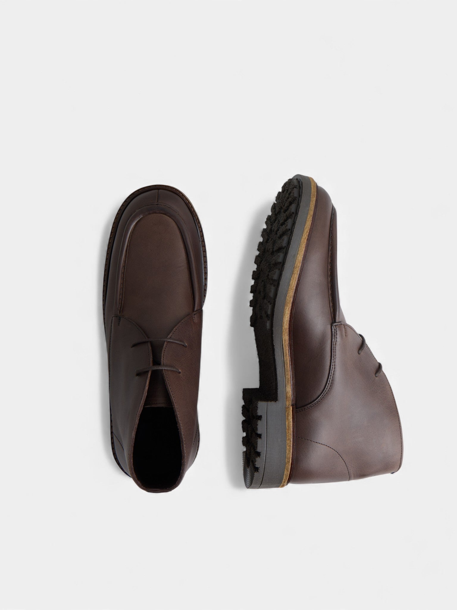 Brown leather sport boot