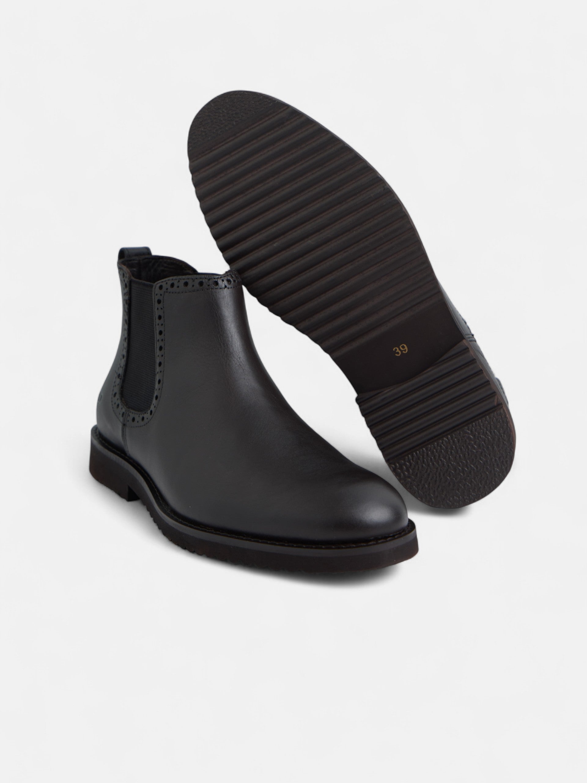 Bota chelsea em pele castanha