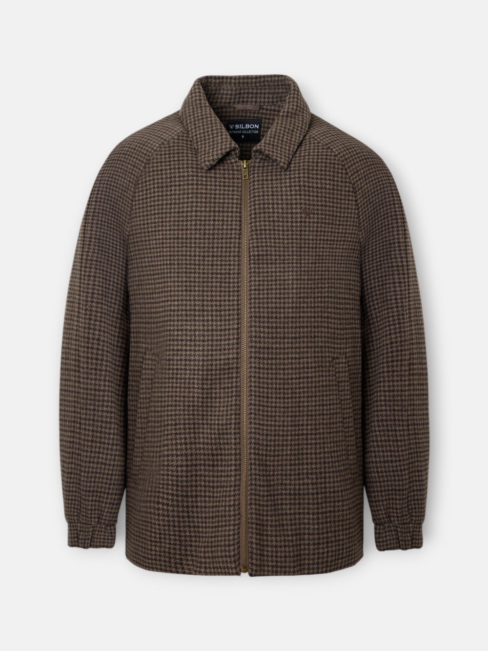 Green brown houndstooth jacket