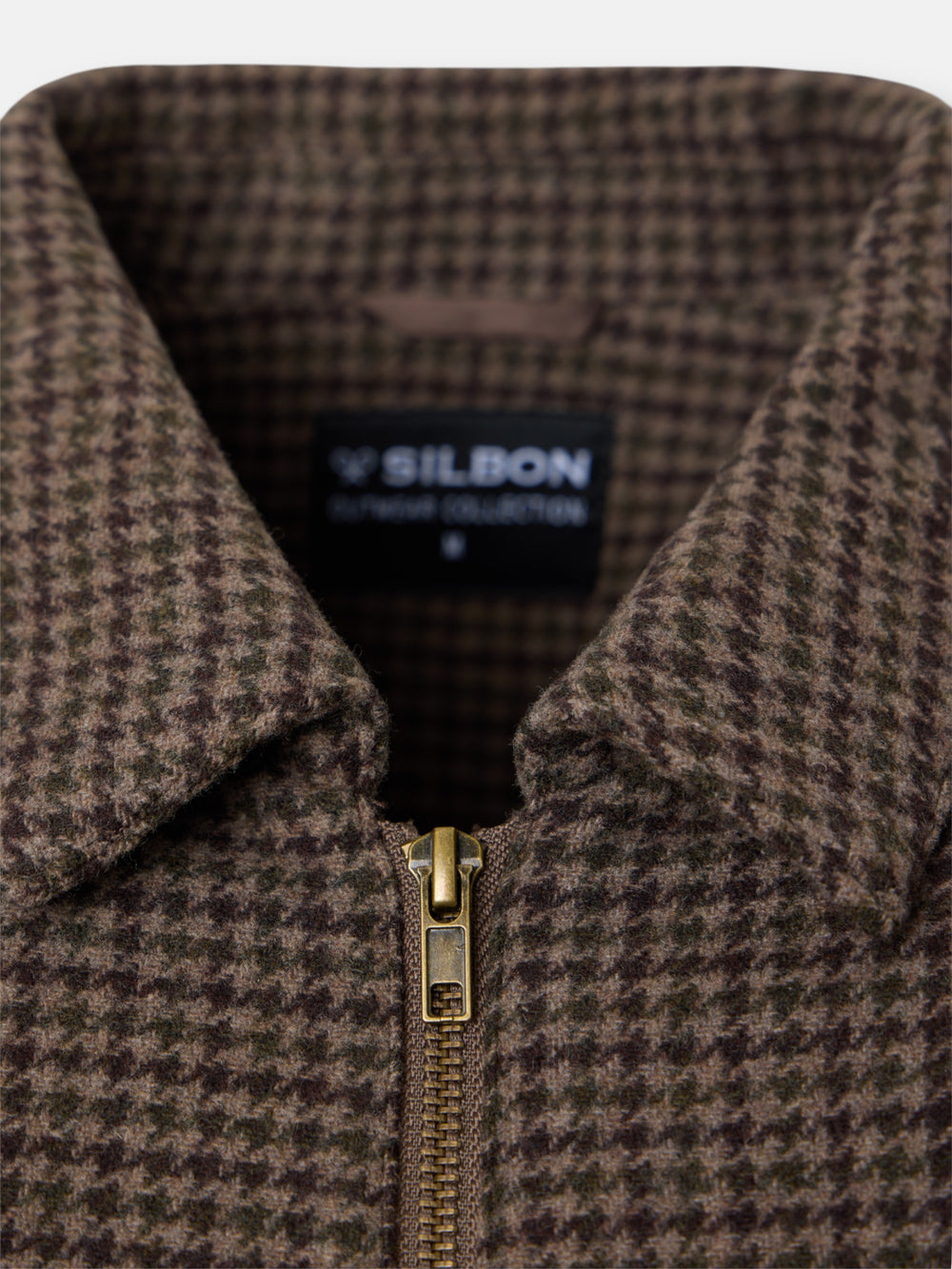 Green brown houndstooth jacket