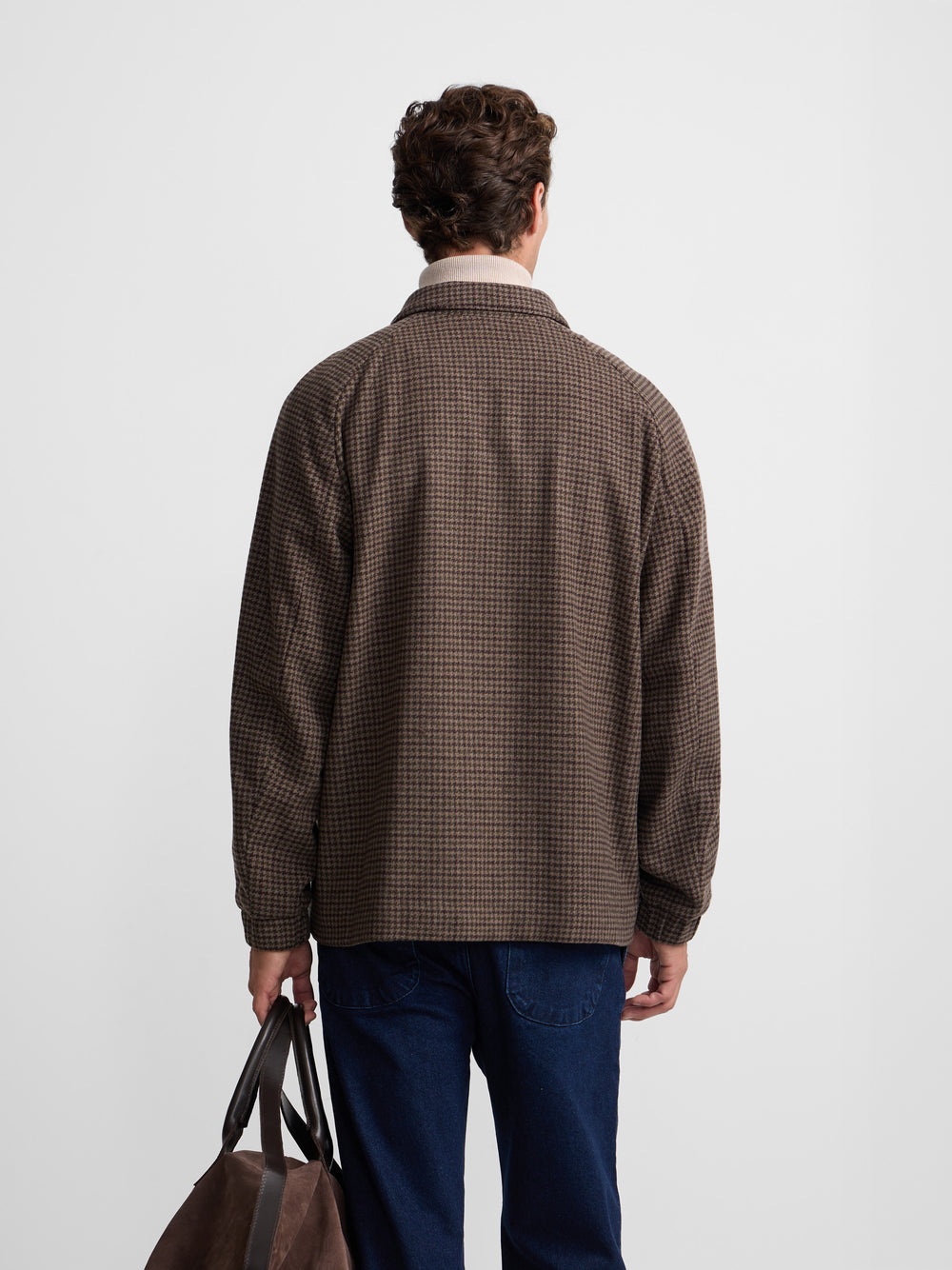 Green brown houndstooth jacket
