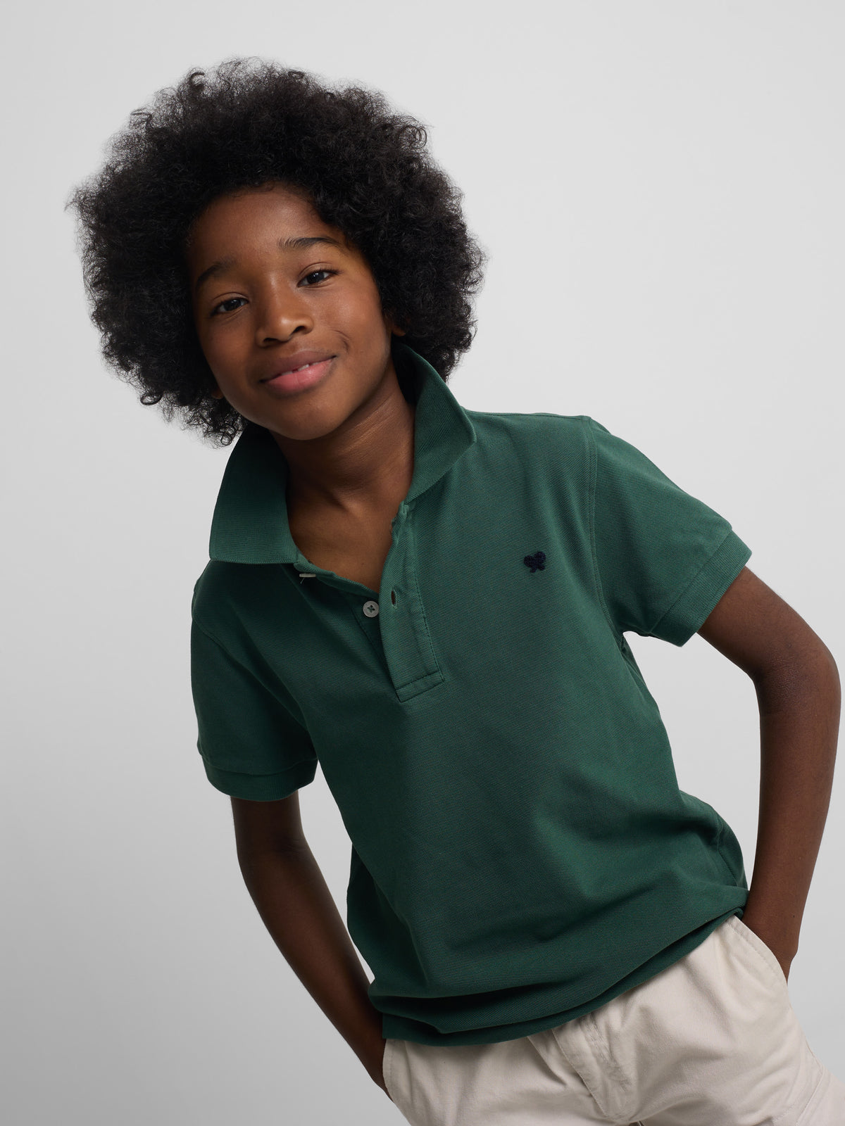 Polo clássico infantil raquete verde