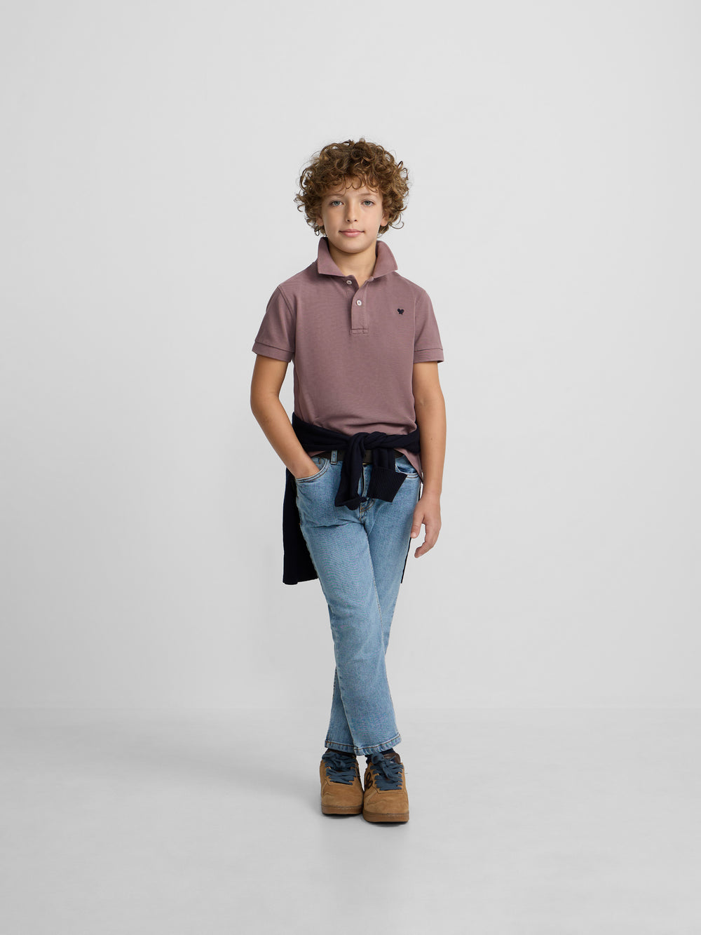 Polo classique pour enfant en bordeaux