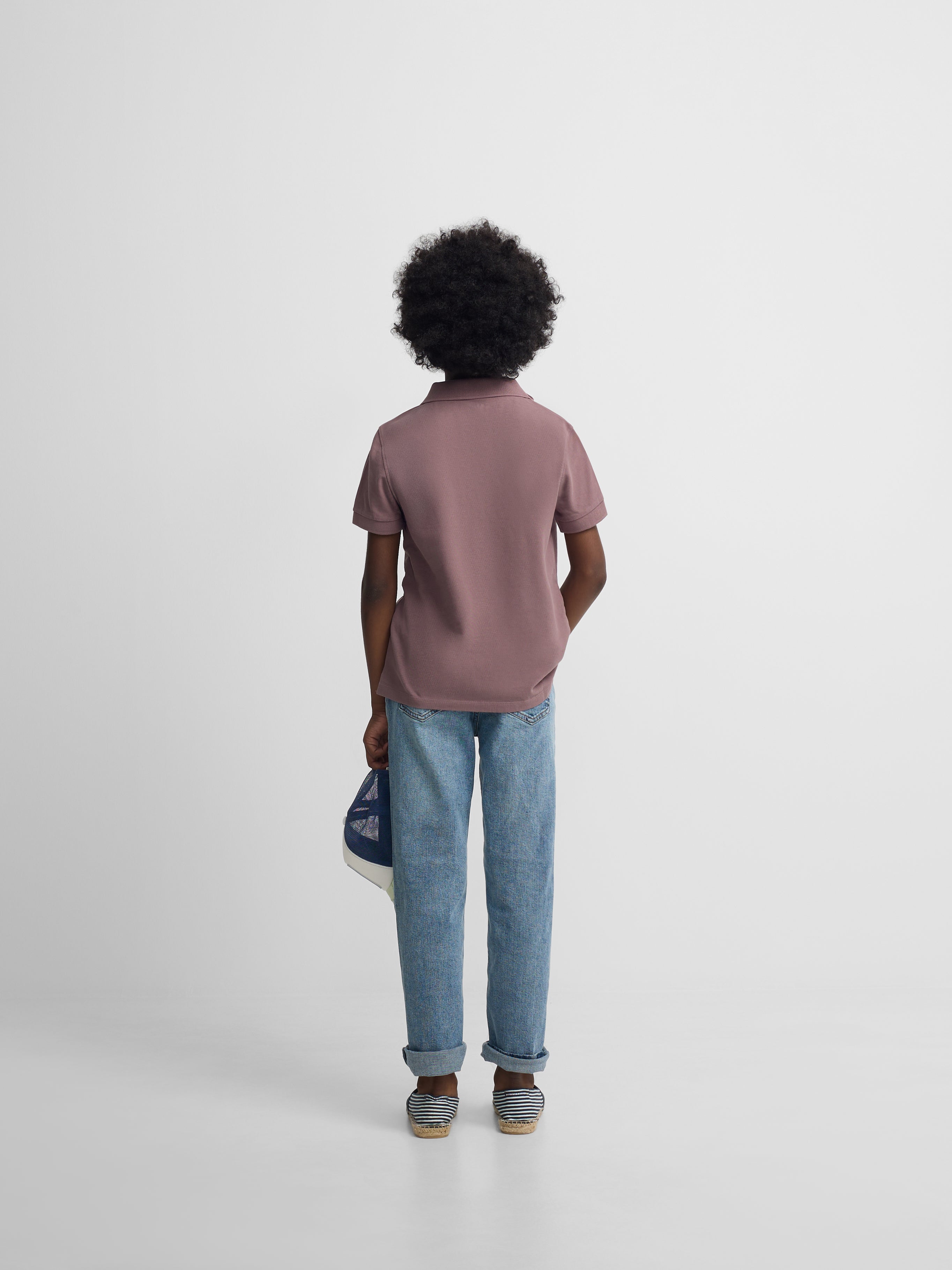 Classic kids polo shirt in burgundy