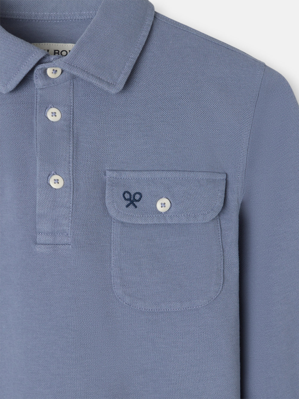 Polo à manches longues pour enfant avec poche bleue