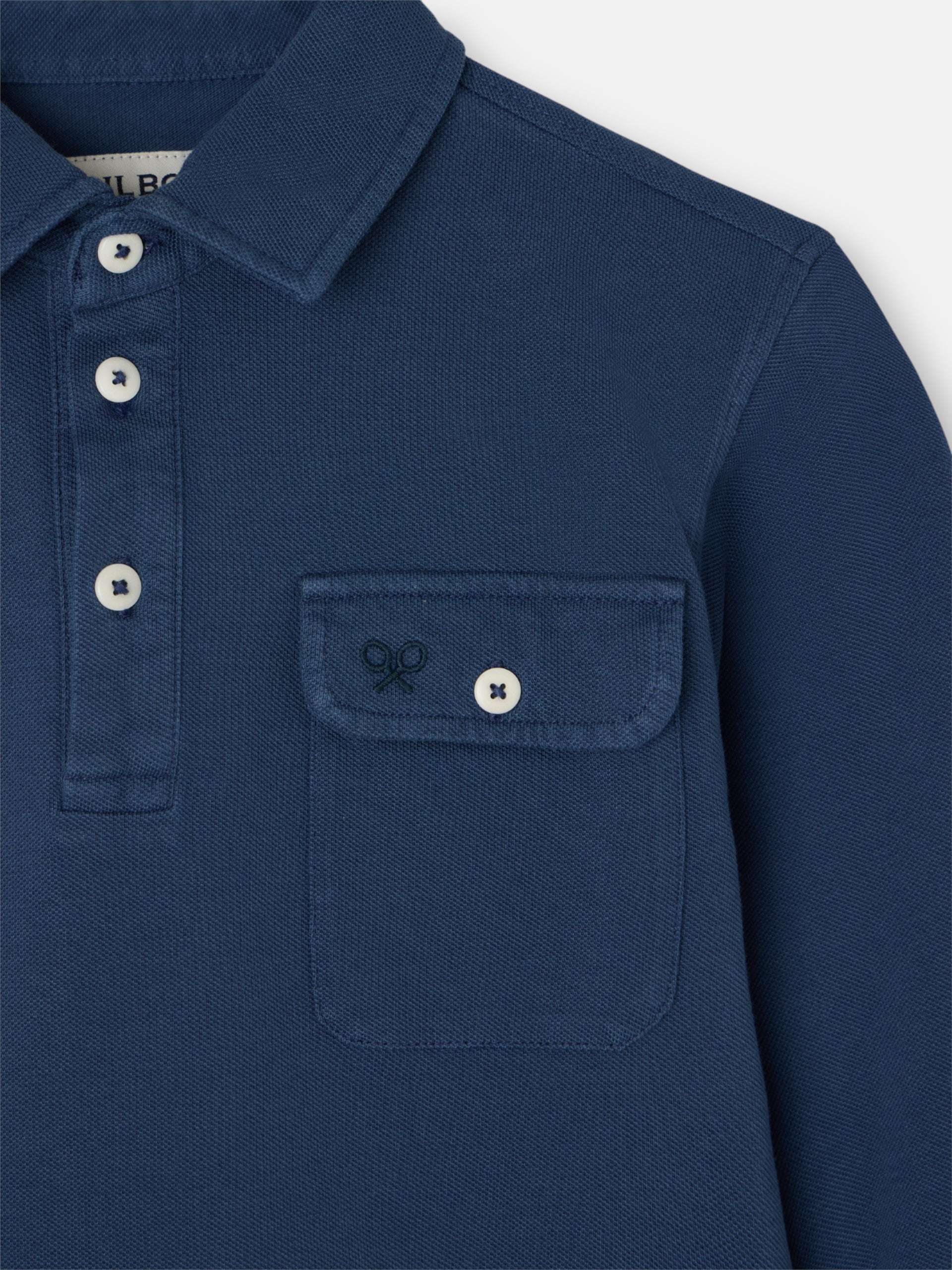 Polo kids manga larga bolsillo azul marino