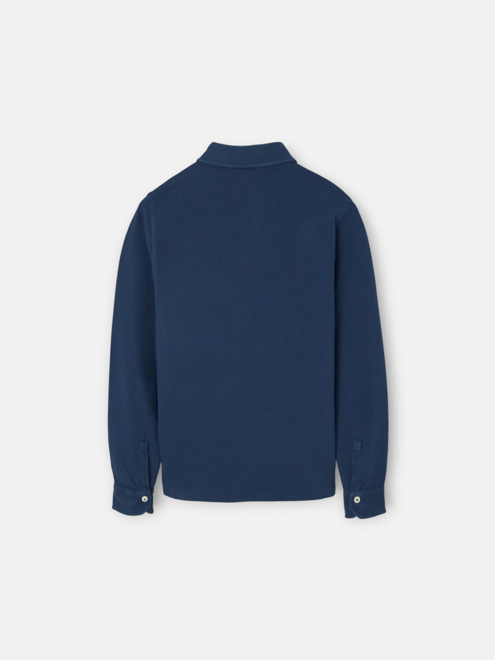 Polo enfant à manches longues avec poche bleu marine