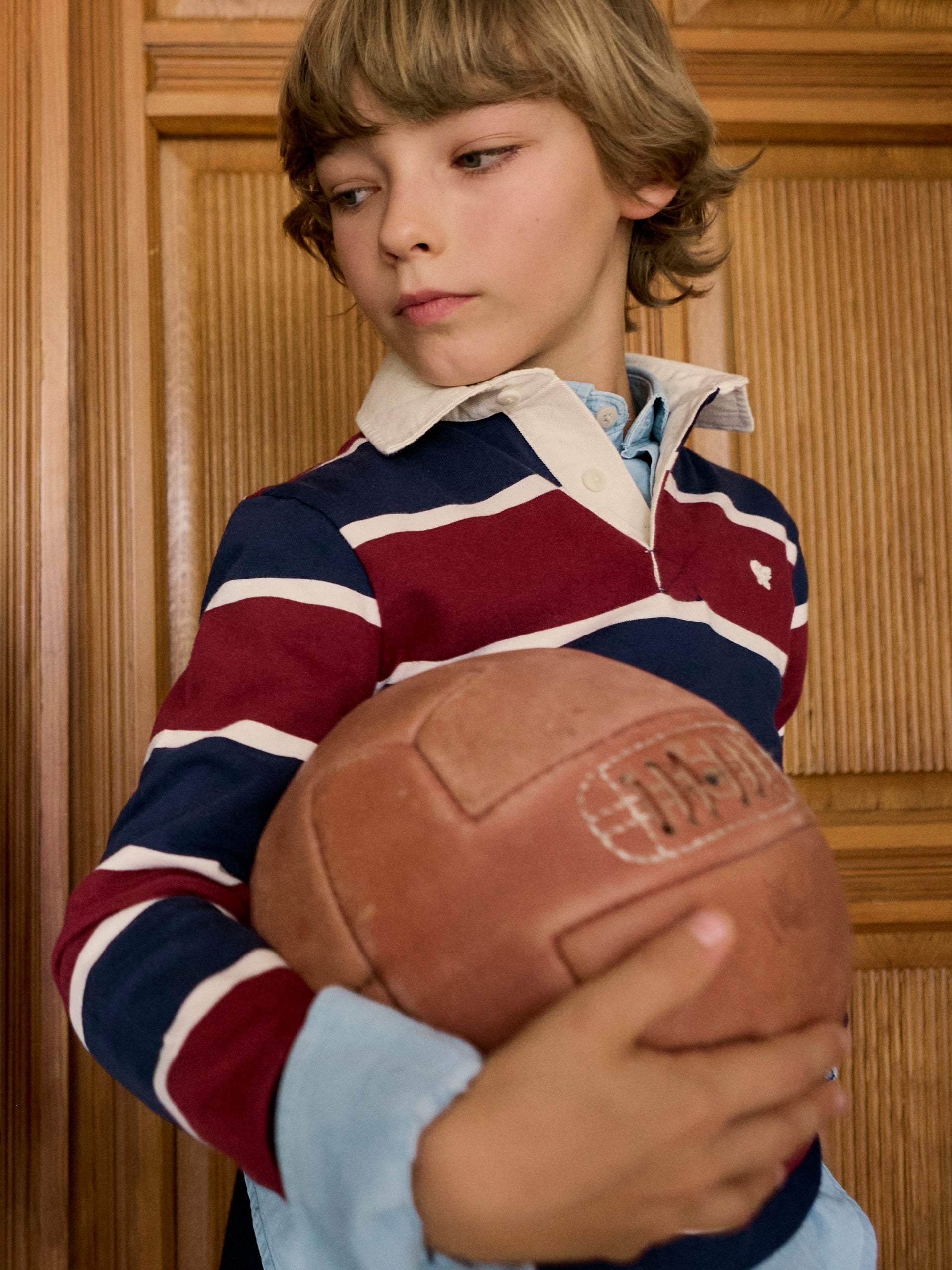 Polo kids clasico rugby rayas burdeos