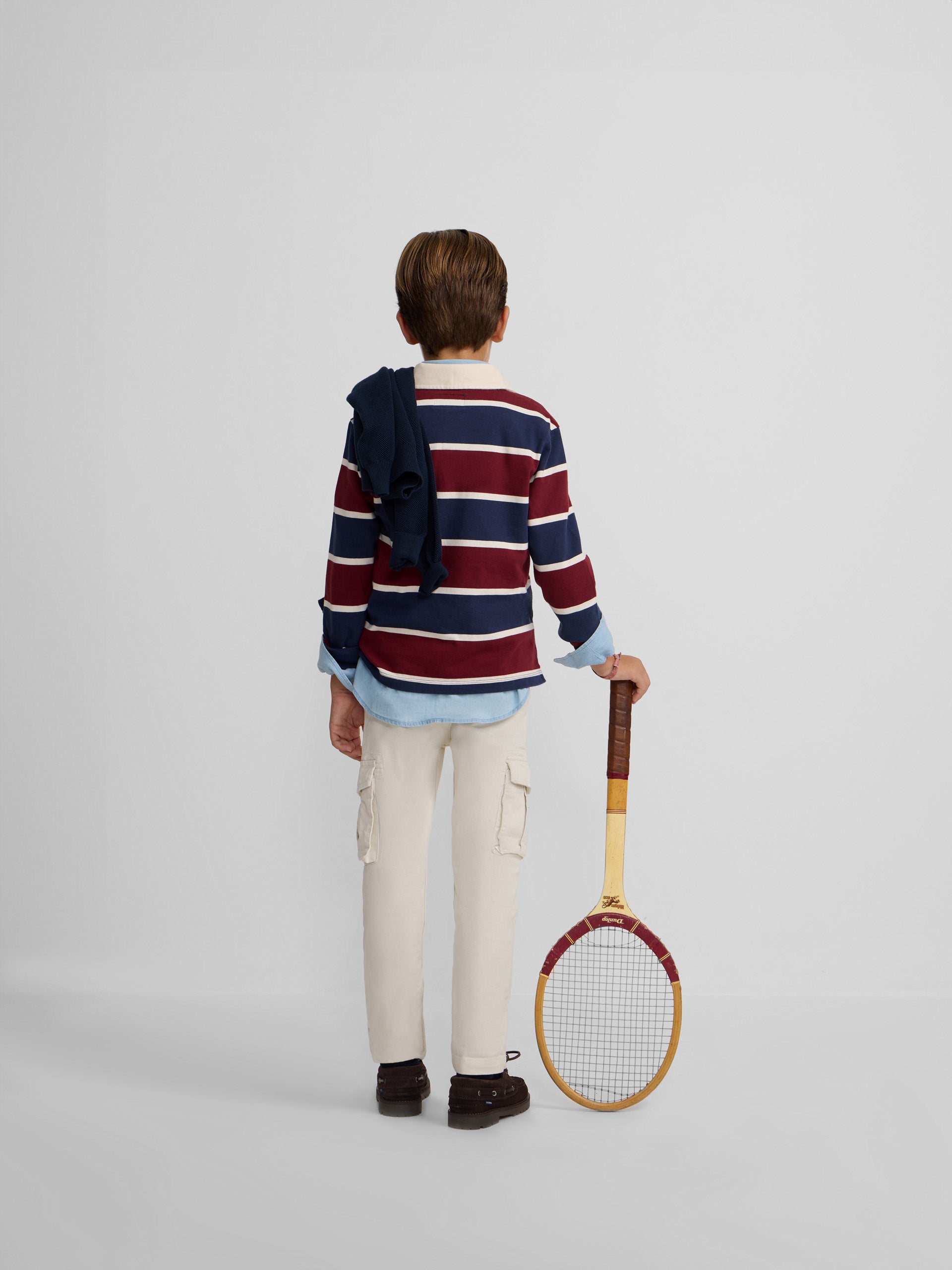 Polo kids clasico rugby rayas burdeos