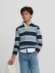 Polo enfant rugby classique à rayures vertes