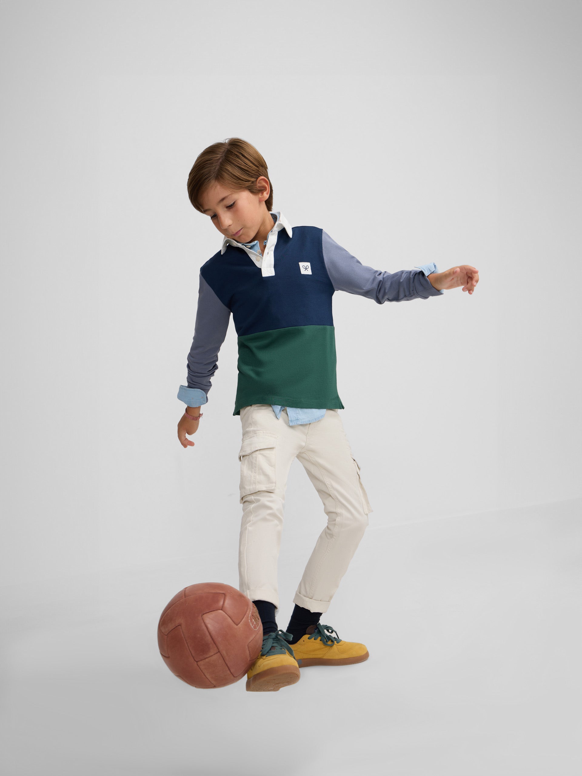 Polo kids clasico rugby multicolor azul marino