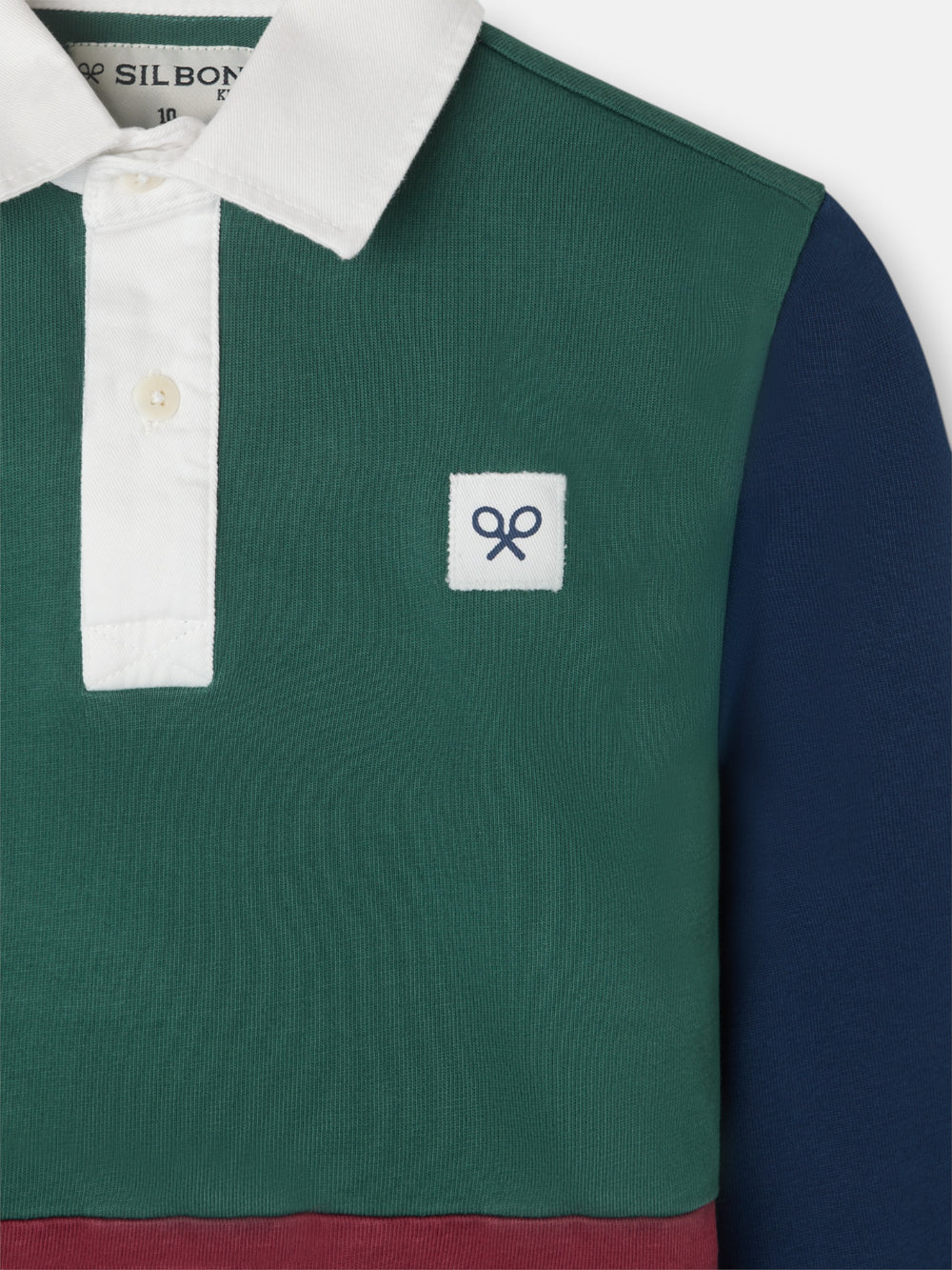 Polo de rugby classique pour enfant en bordeaux multicolore