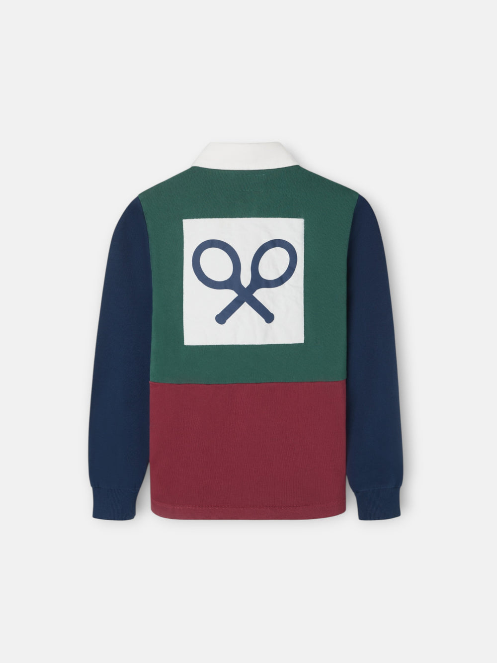 Polo de rugby classique pour enfant en bordeaux multicolore