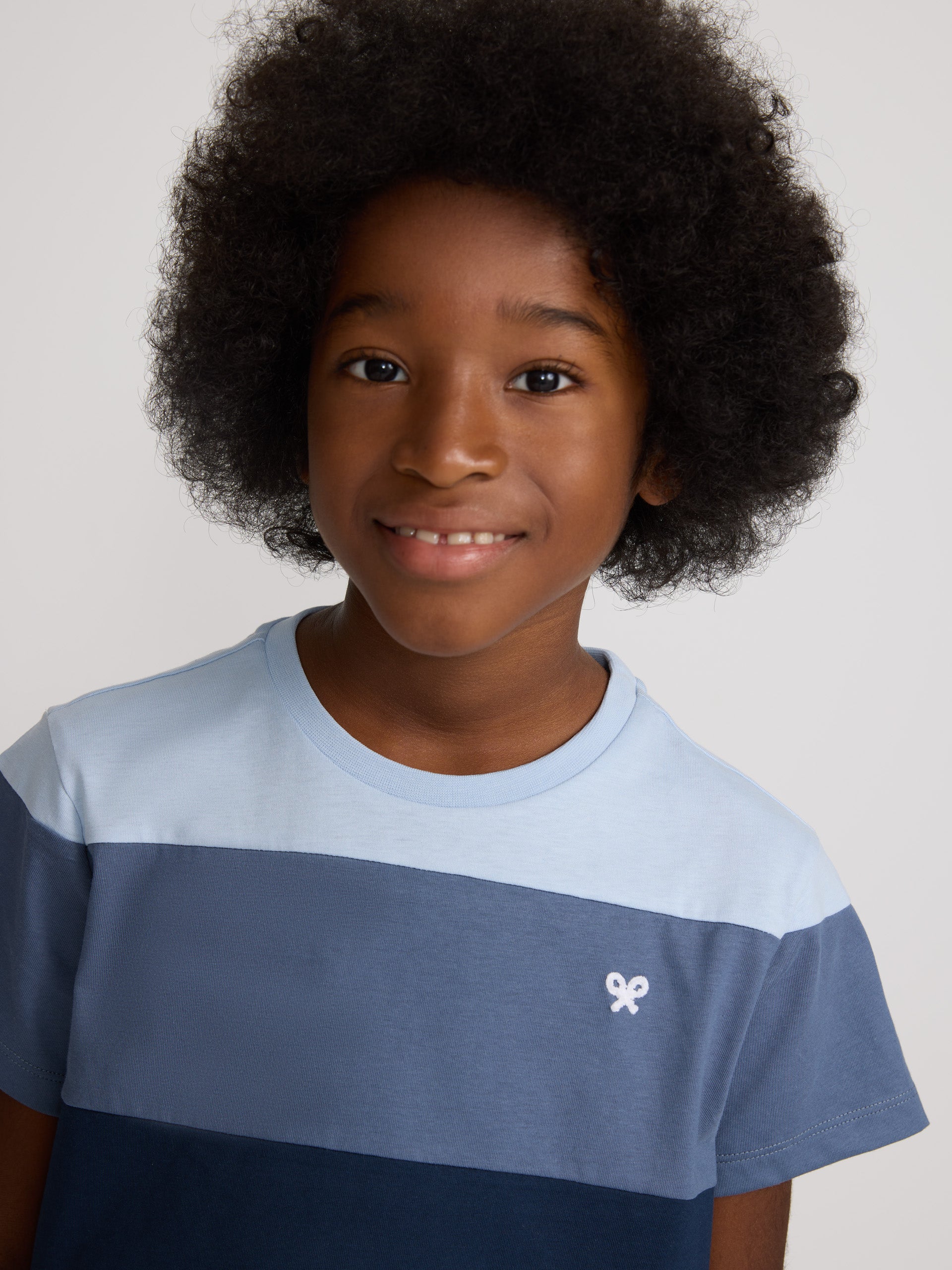 Kids' blue striped T-shirt