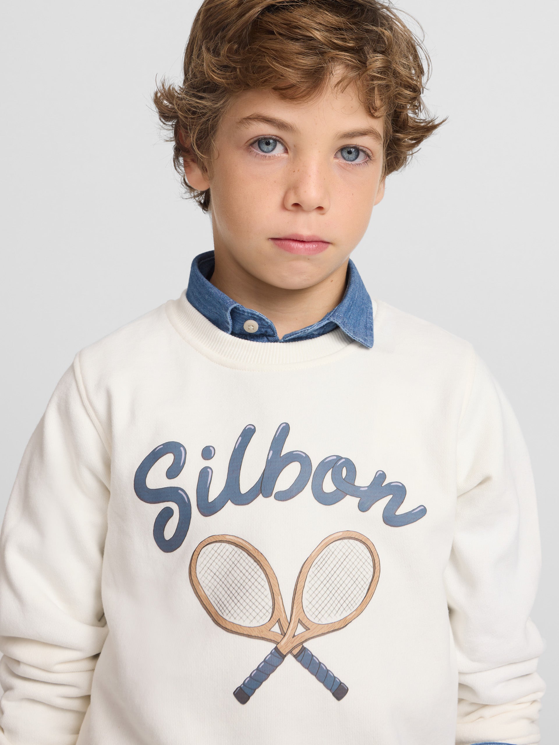 Sudadera kids raqueta junior crema