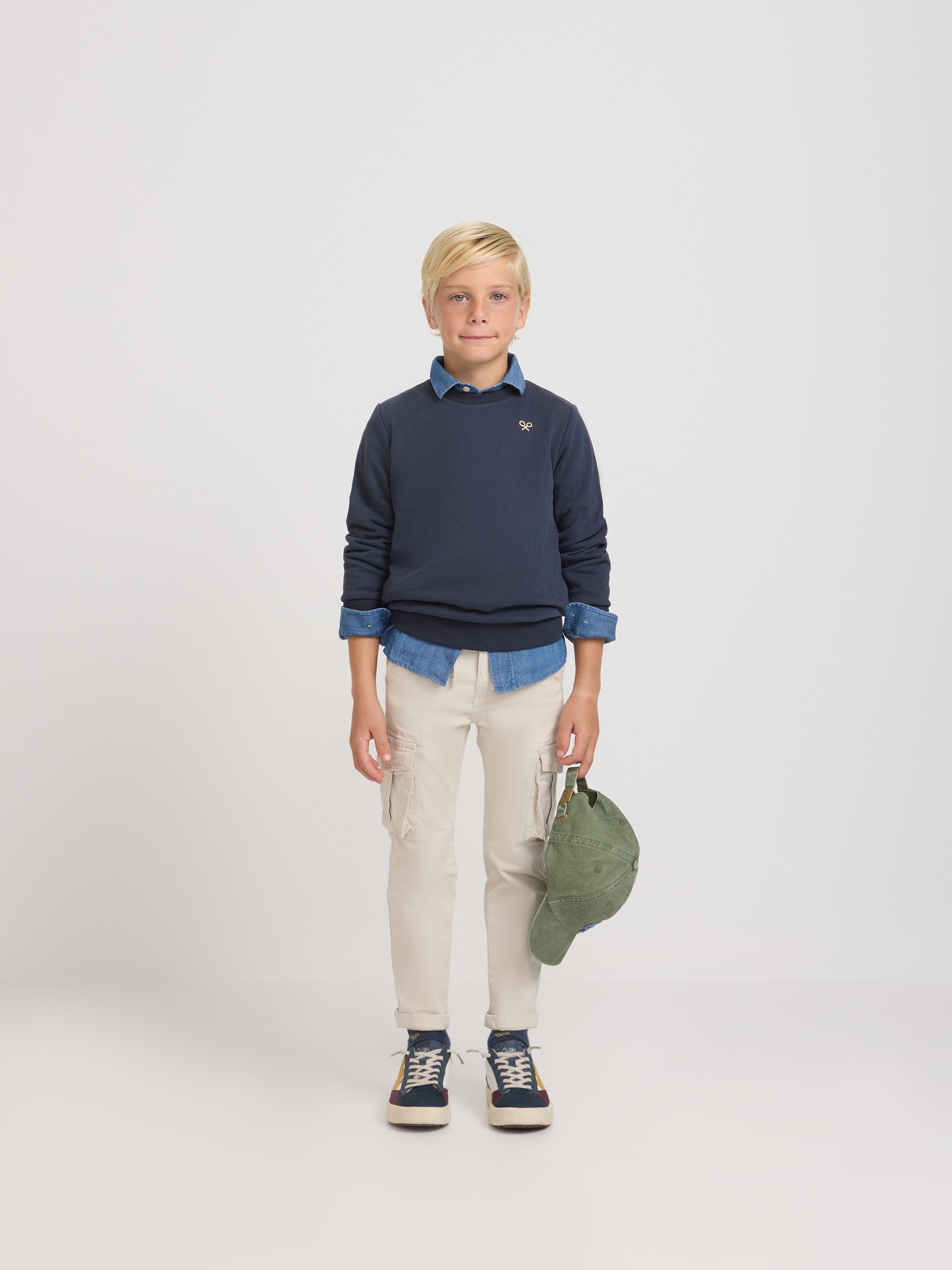 Sweatshirt kids believe azul marinho