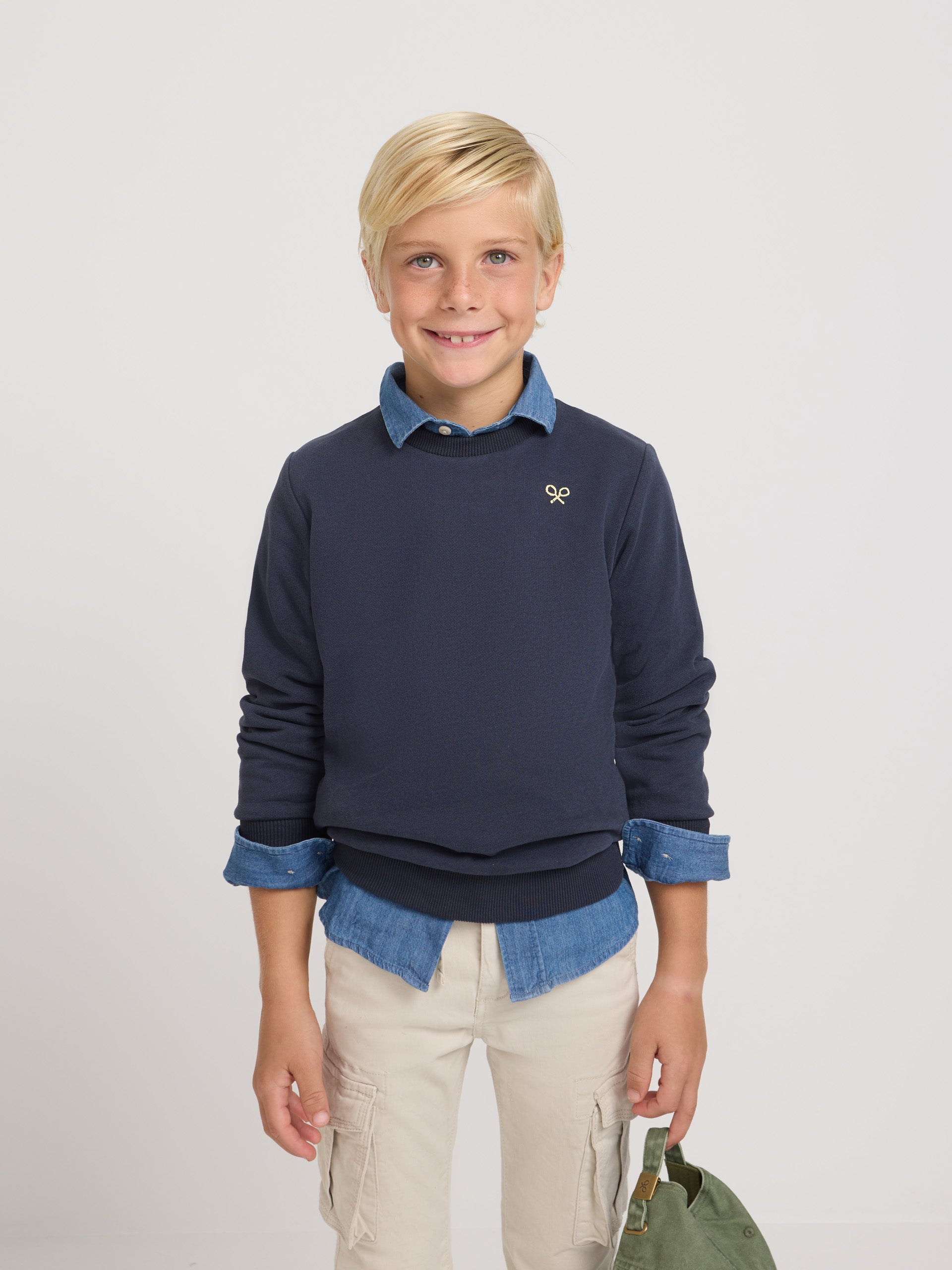 Sweatshirt kids believe azul marinho