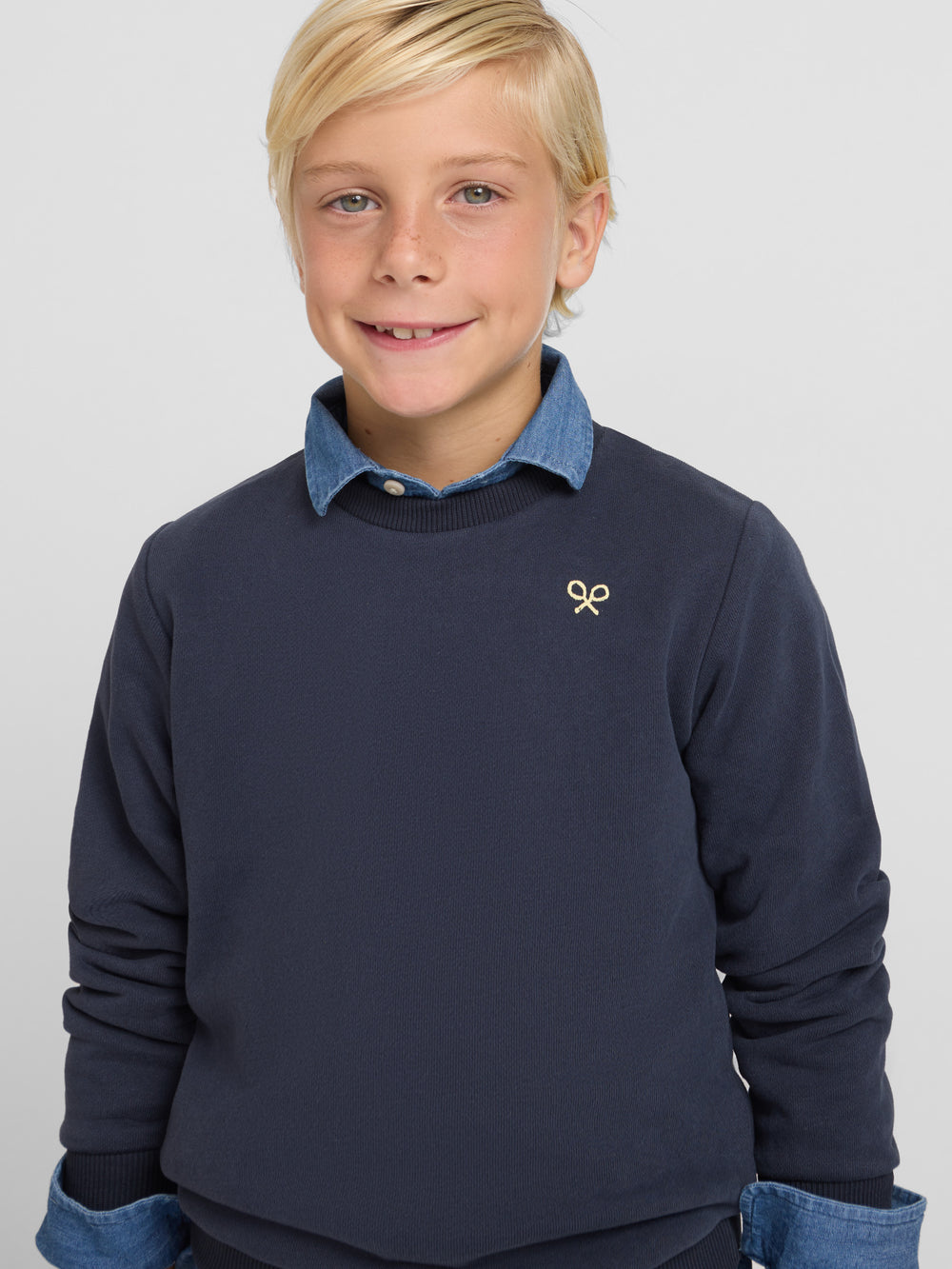 Sweatshirt kids believe azul marinho