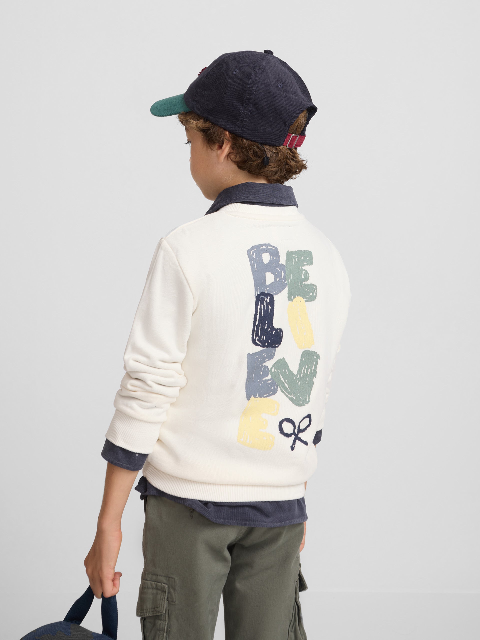 Sweatshirt kids believe creme